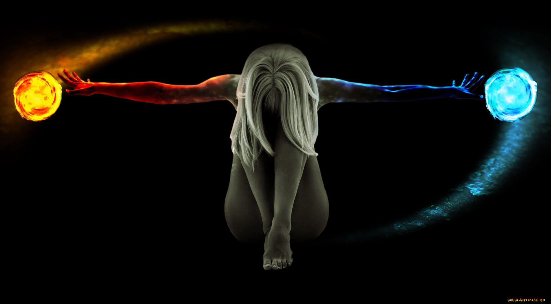 3д, графика, fantasy, фантазия, шары, девушка