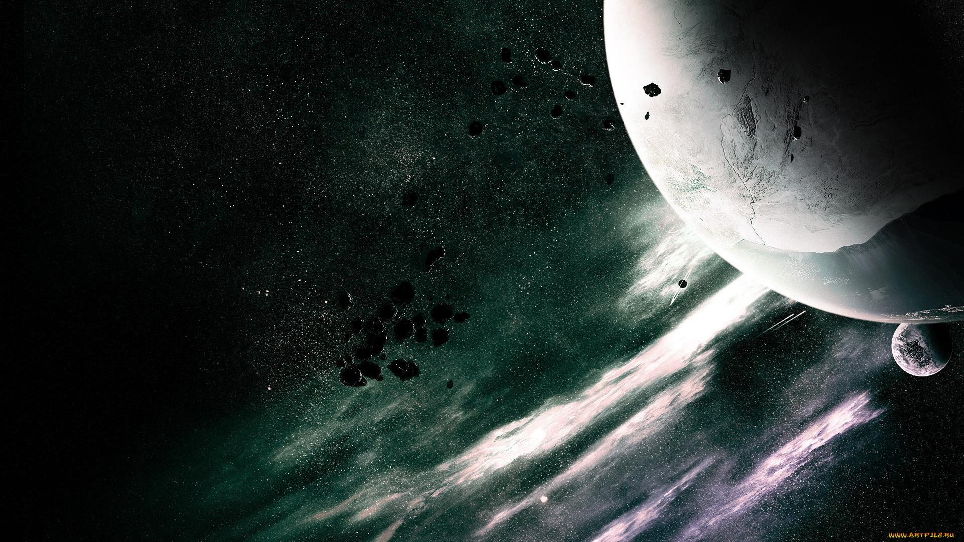 космос, арт, планеты, звёзды