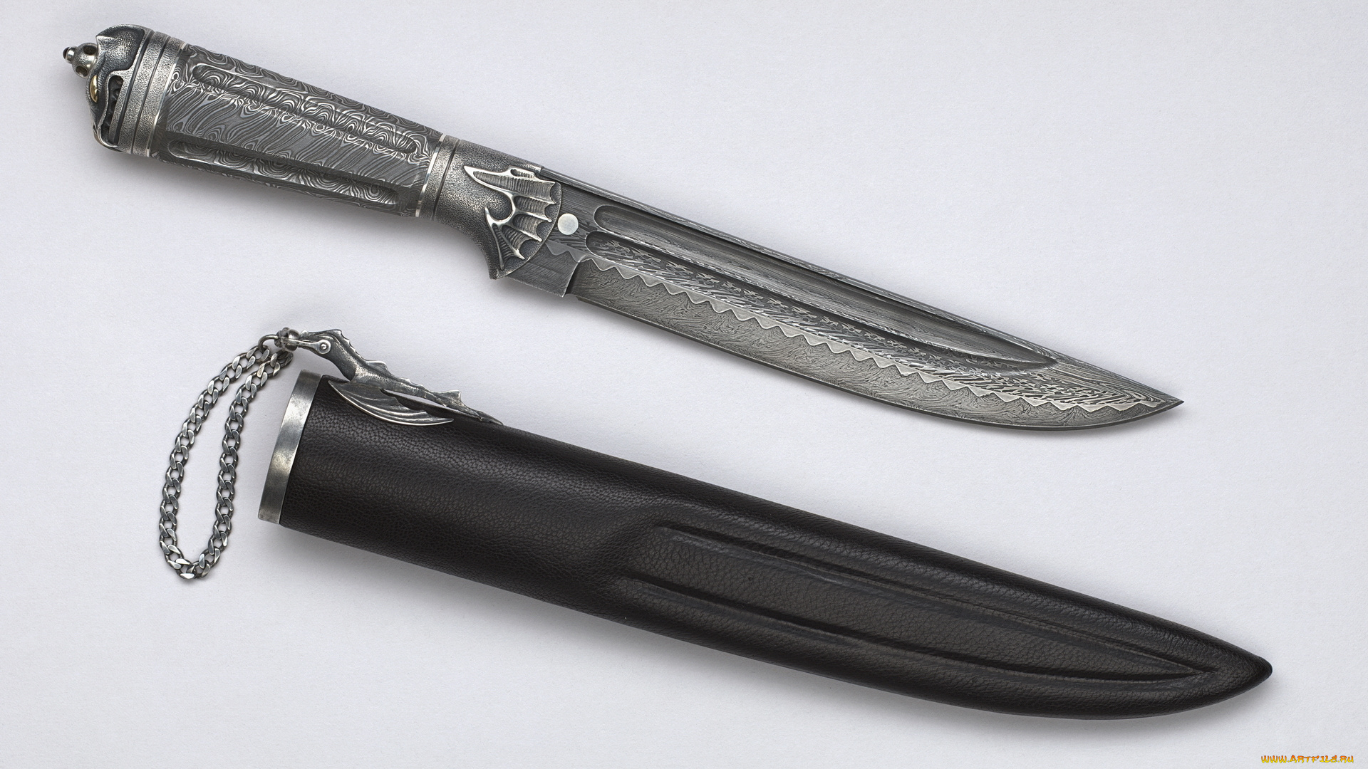 оружие, холодное, металл, цепочка, инкрустация, нож, ножны