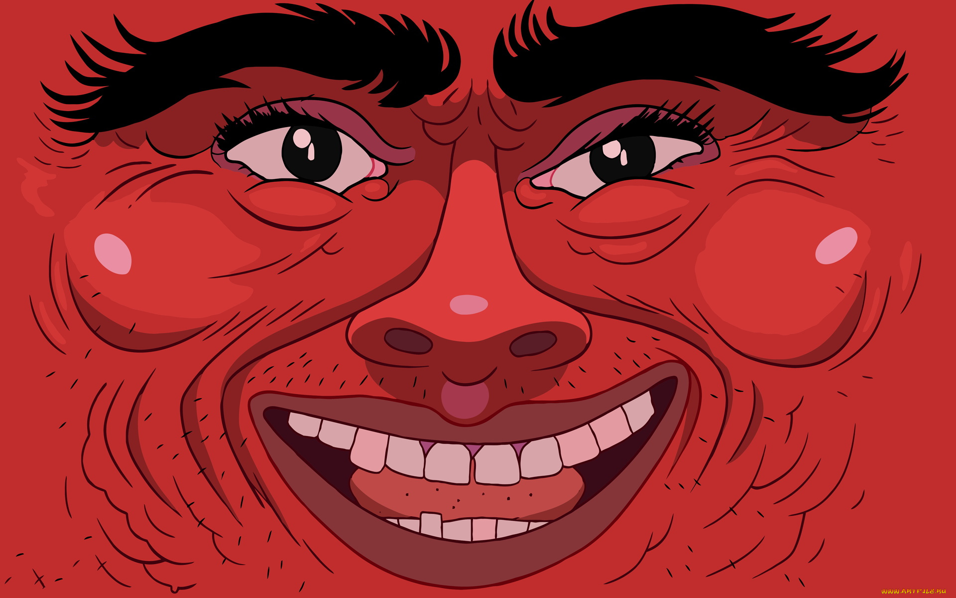 векторная, графика, глаза, рот