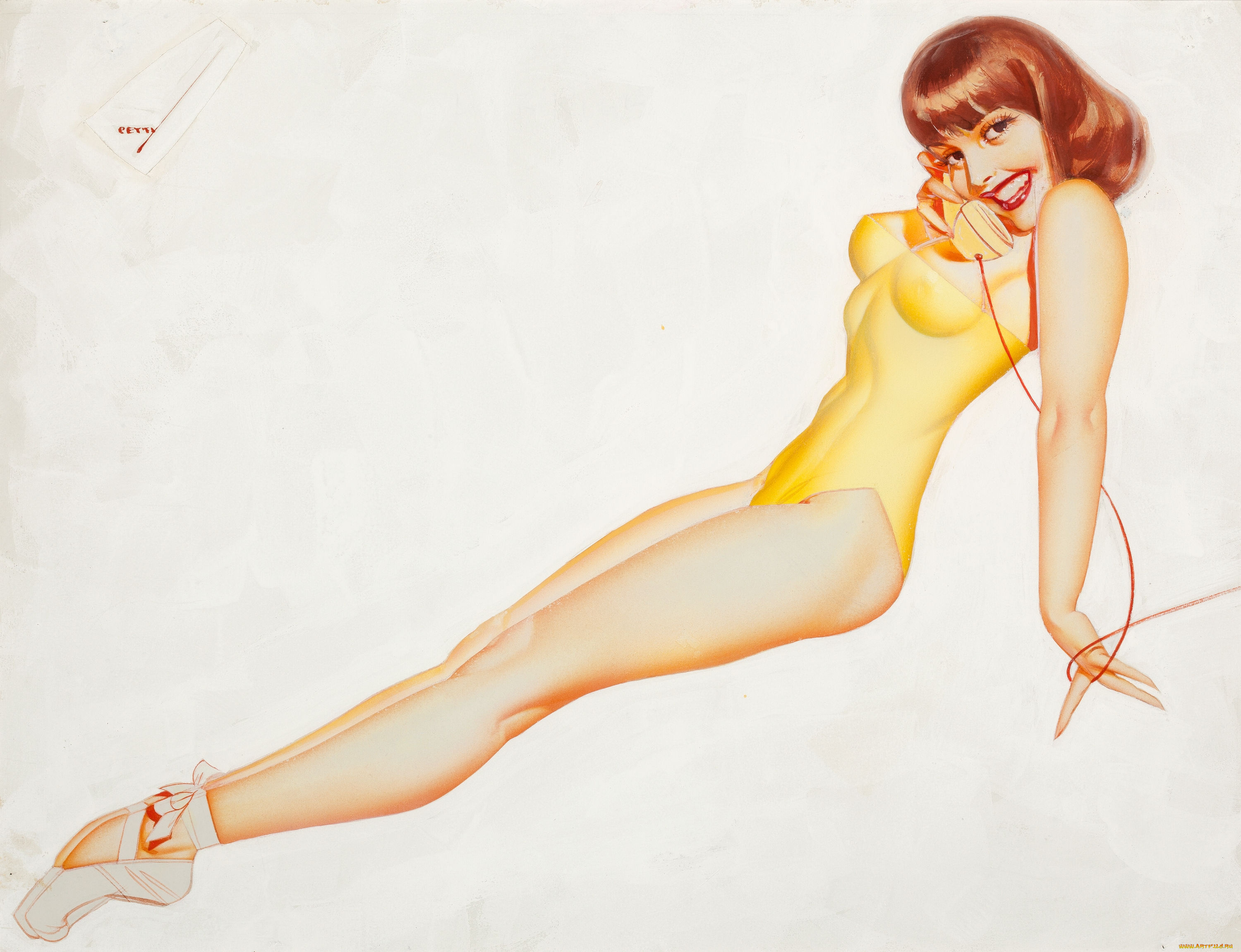 рисованные, alberto, vargas, пуанты, телефон, купальник