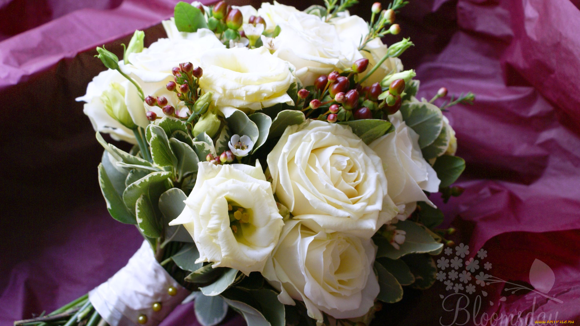цветы, букеты, композиции, розы, эустома, белый