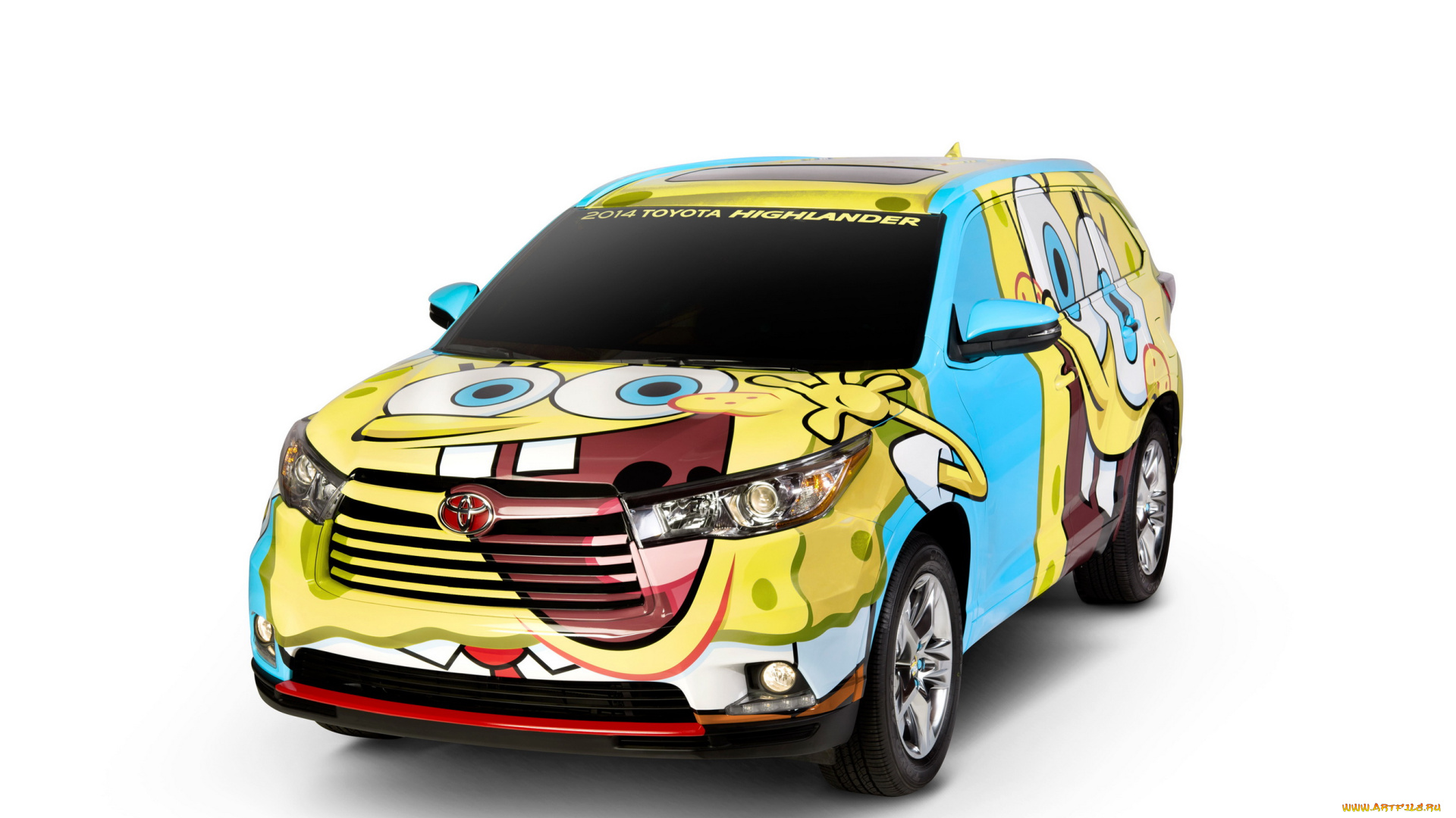 2014, toyota, highlander, spongebob, автомобили, тюнинг
