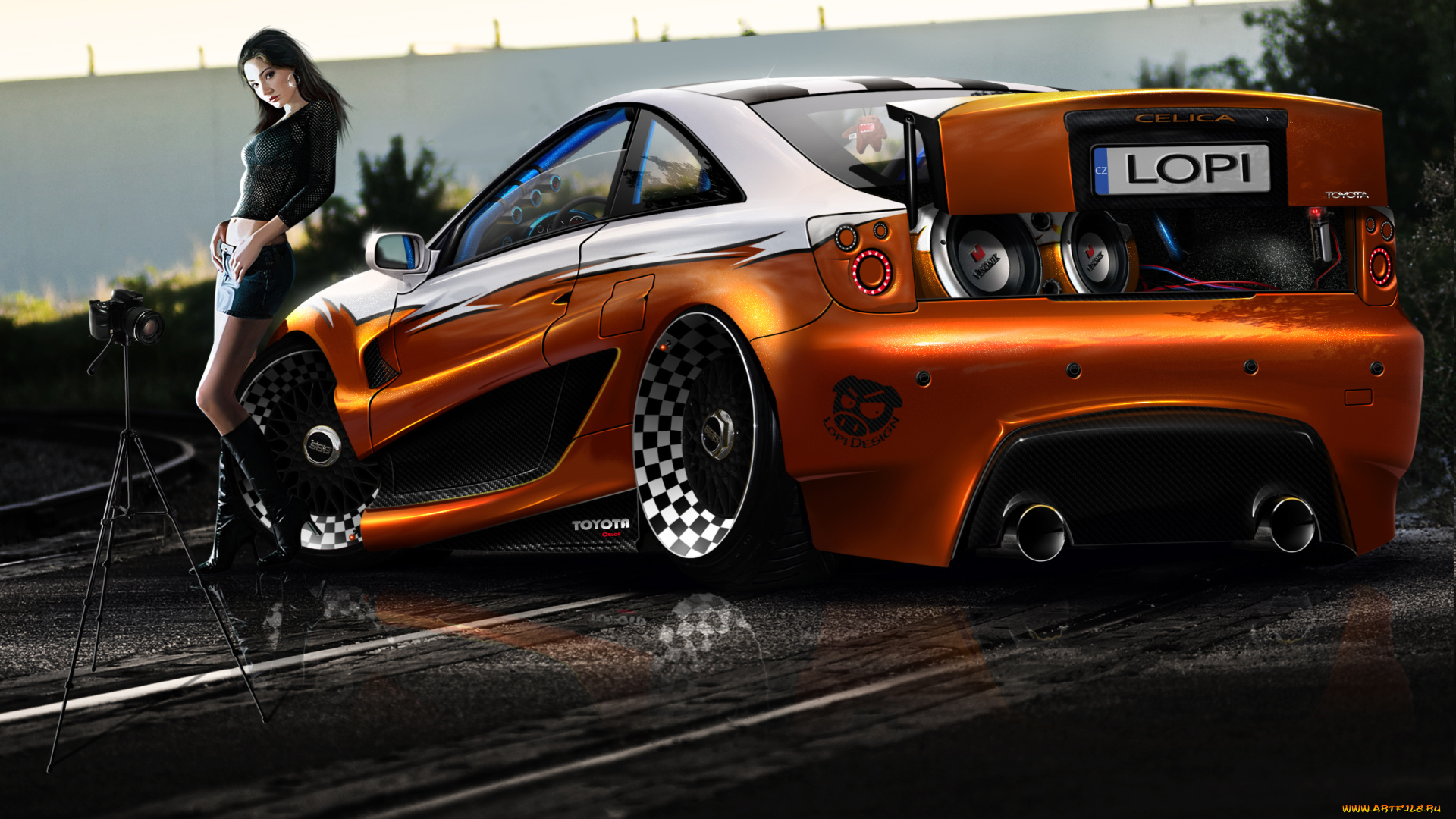 автомобили, авто, девушками, celica, toyota