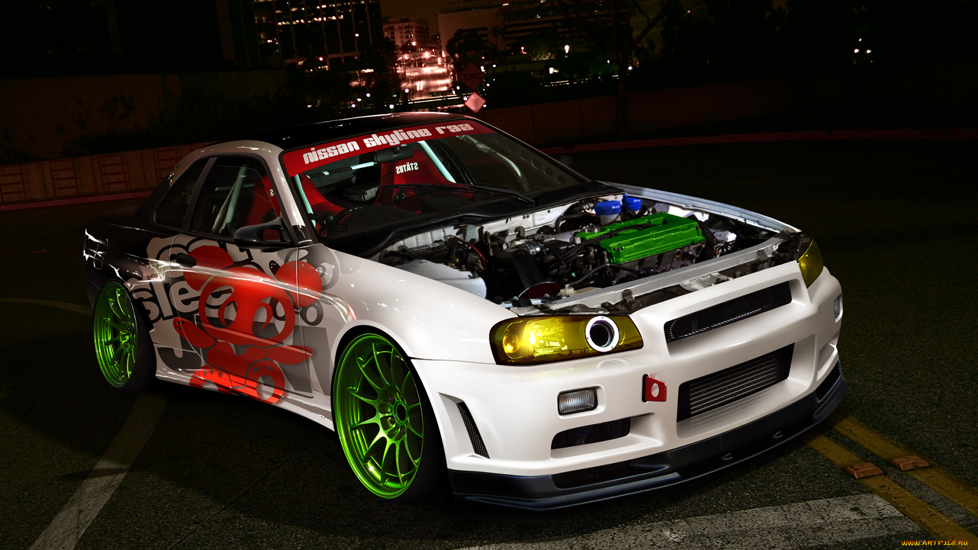 автомобили, виртуальный, тюнинг, skyline, nissan, r34