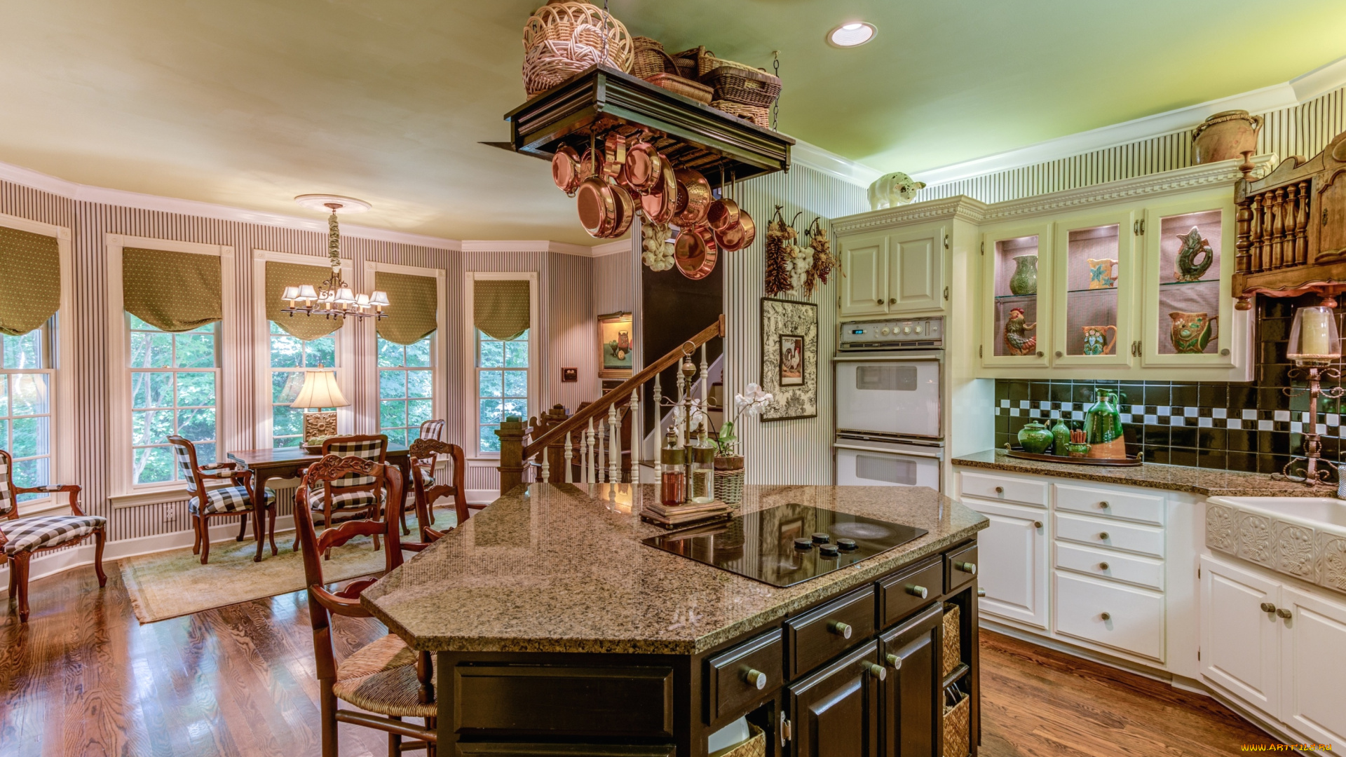 интерьер, кухня, мебель, посуда