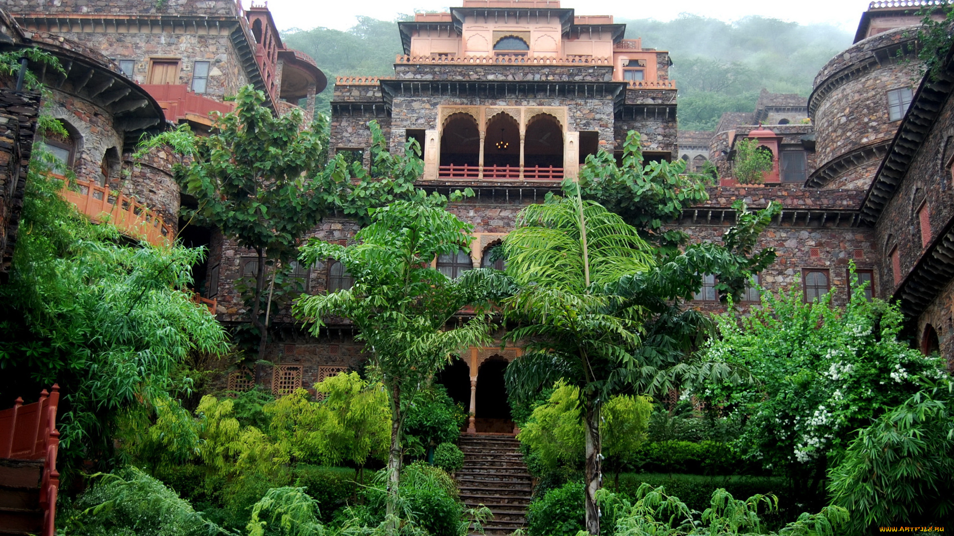 neemrana, fort, palace, индия, города, дворцы, замки, крепости, дворец, ландшафт
