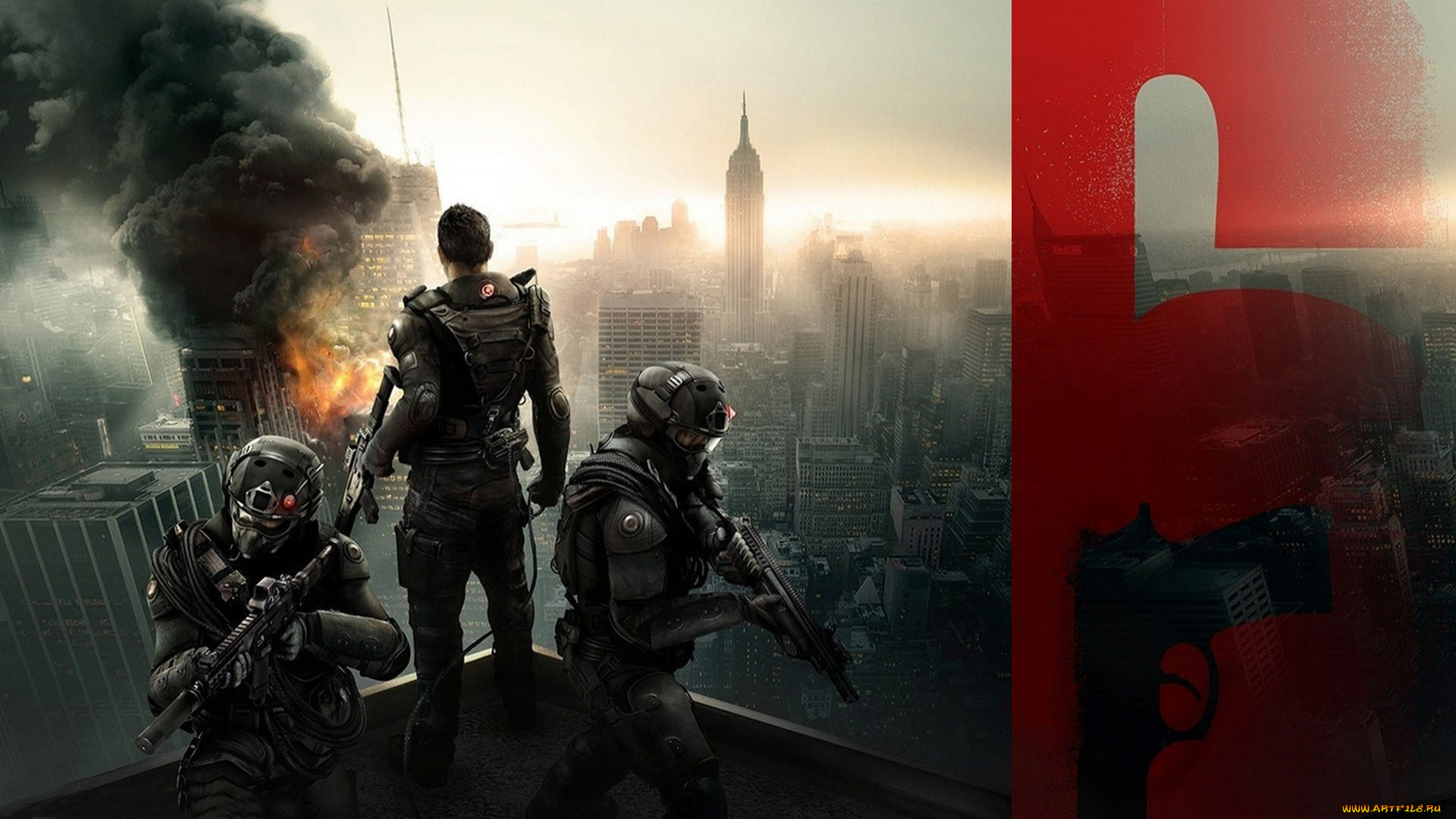 tom, clancy`s, rainbow, patriots, видео, игры, солдаты, город, пожар