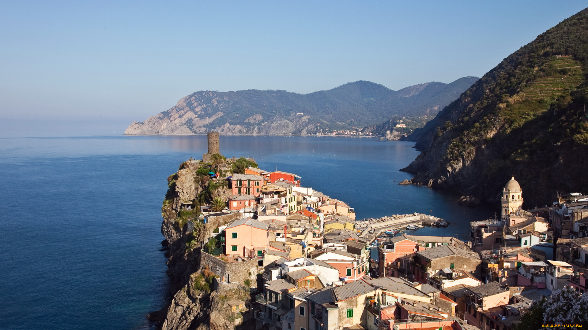 vernazza, liguria, italy, города, амальфийское, лигурийское, побережье, италия, дома, море, горы