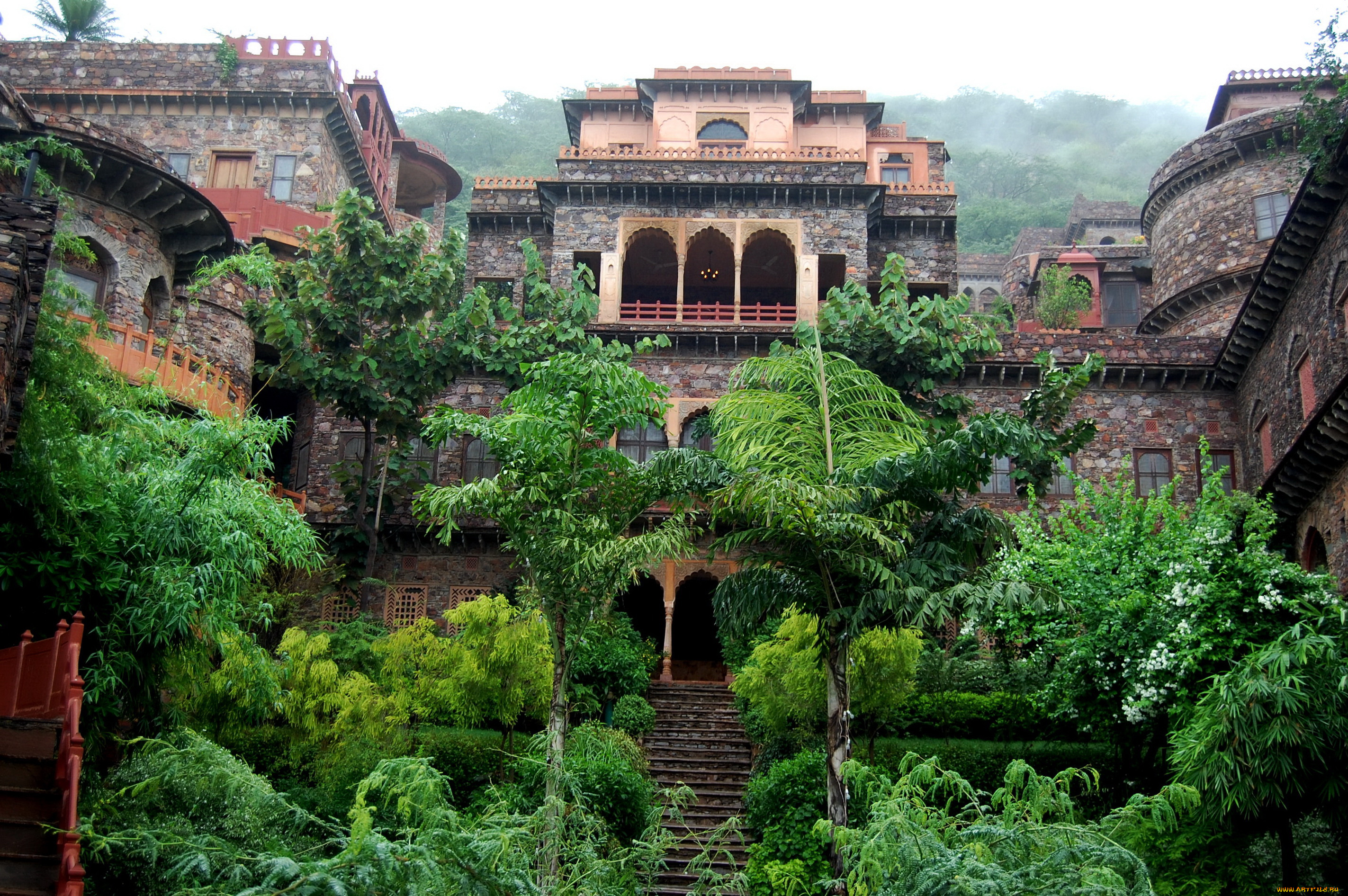 neemrana, fort, palace, индия, города, дворцы, замки, крепости, дворец, ландшафт