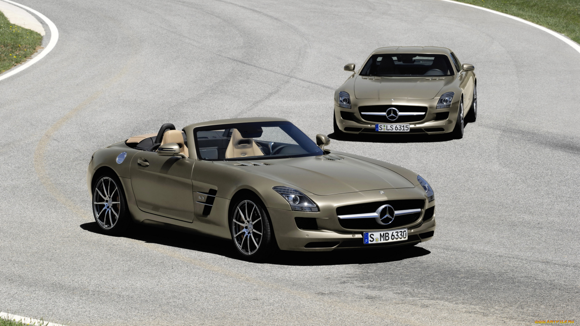 2011, mercedes-benz, sls, amg, roadster, автомобили, mercedes-benz, кабриолет, дорога, кофейный, два
