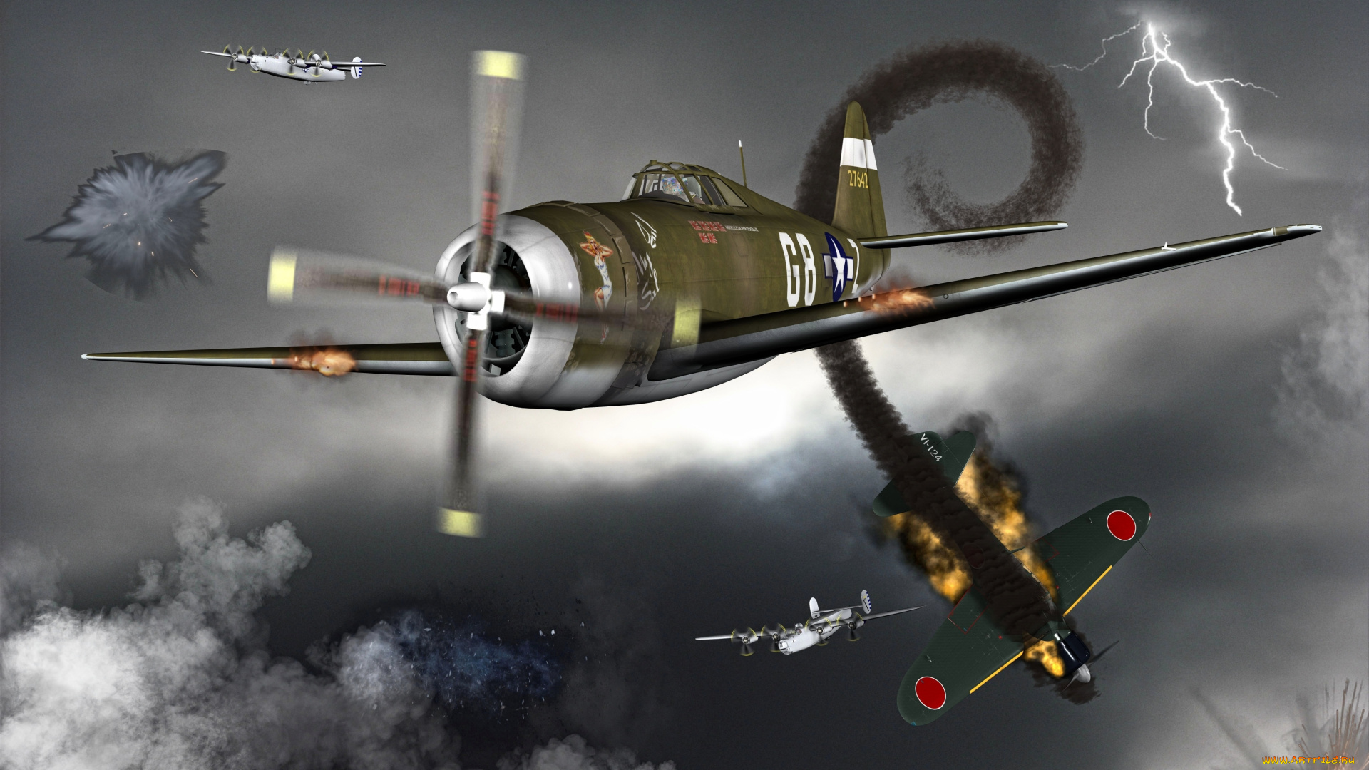 3д, графика, армия, , military, самолеты, полет, бой