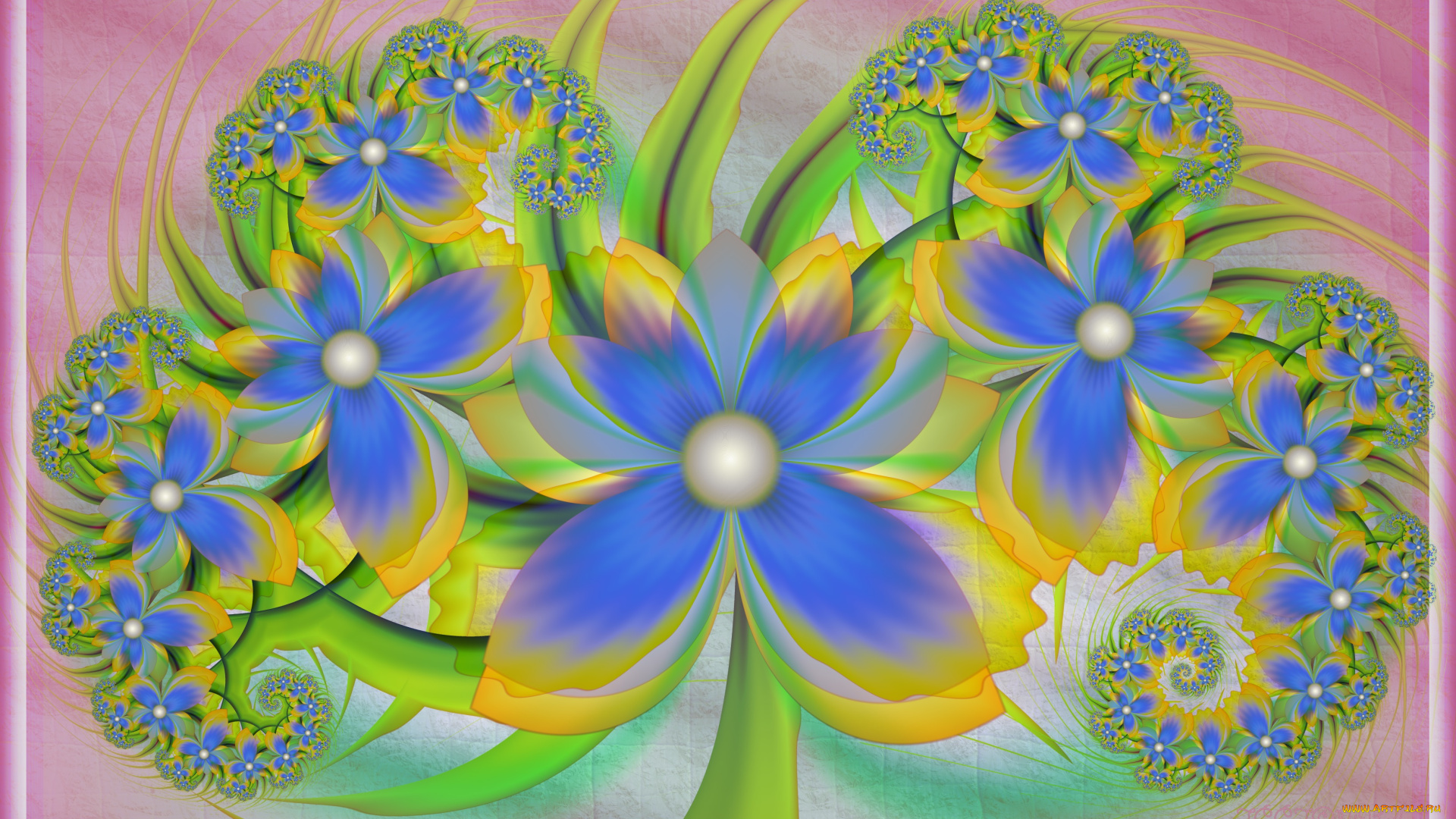 3д, графика, цветы, , flowers, узор, фон, цвета, лепестки