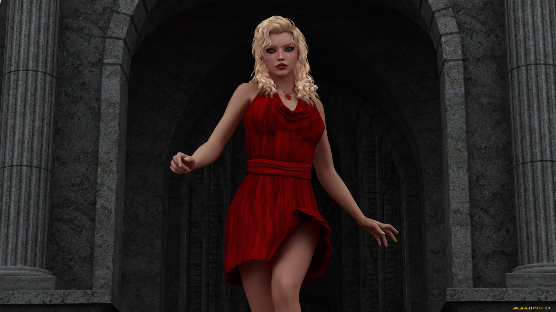 3д, графика, люди, , people, блондинка, взгляд, девушка