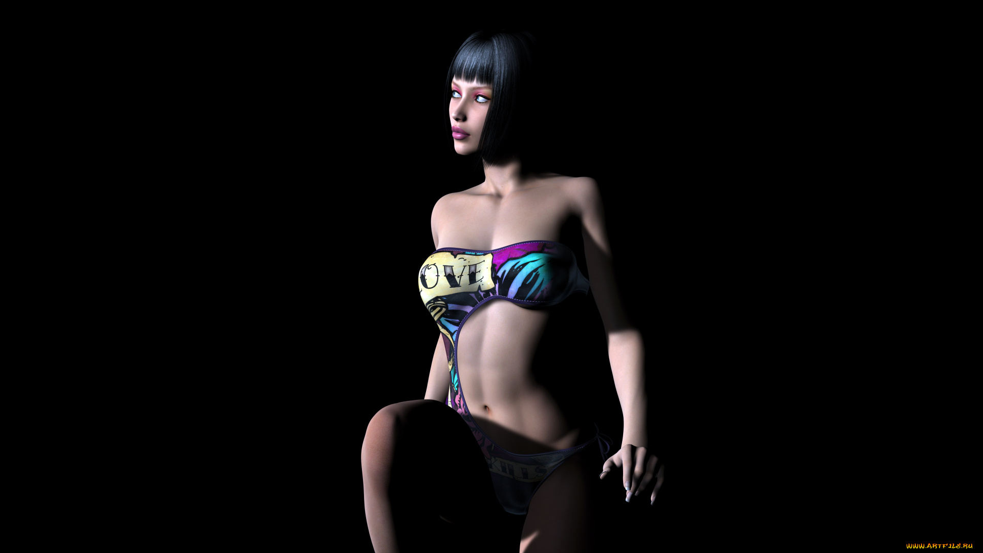 3д, графика, люди, , people, девушка, фон, взгляд