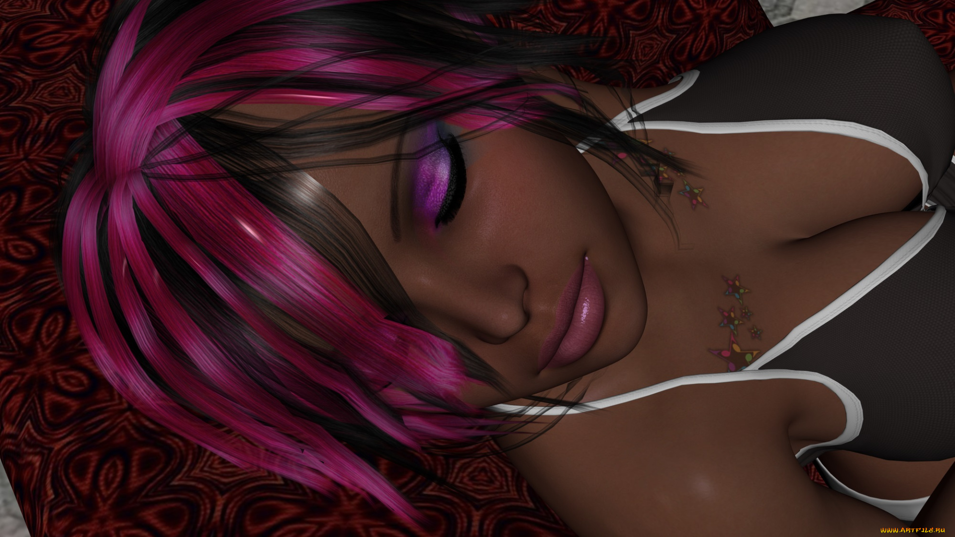 3д, графика, портрет, , portraits, девушка, взгляд, фон