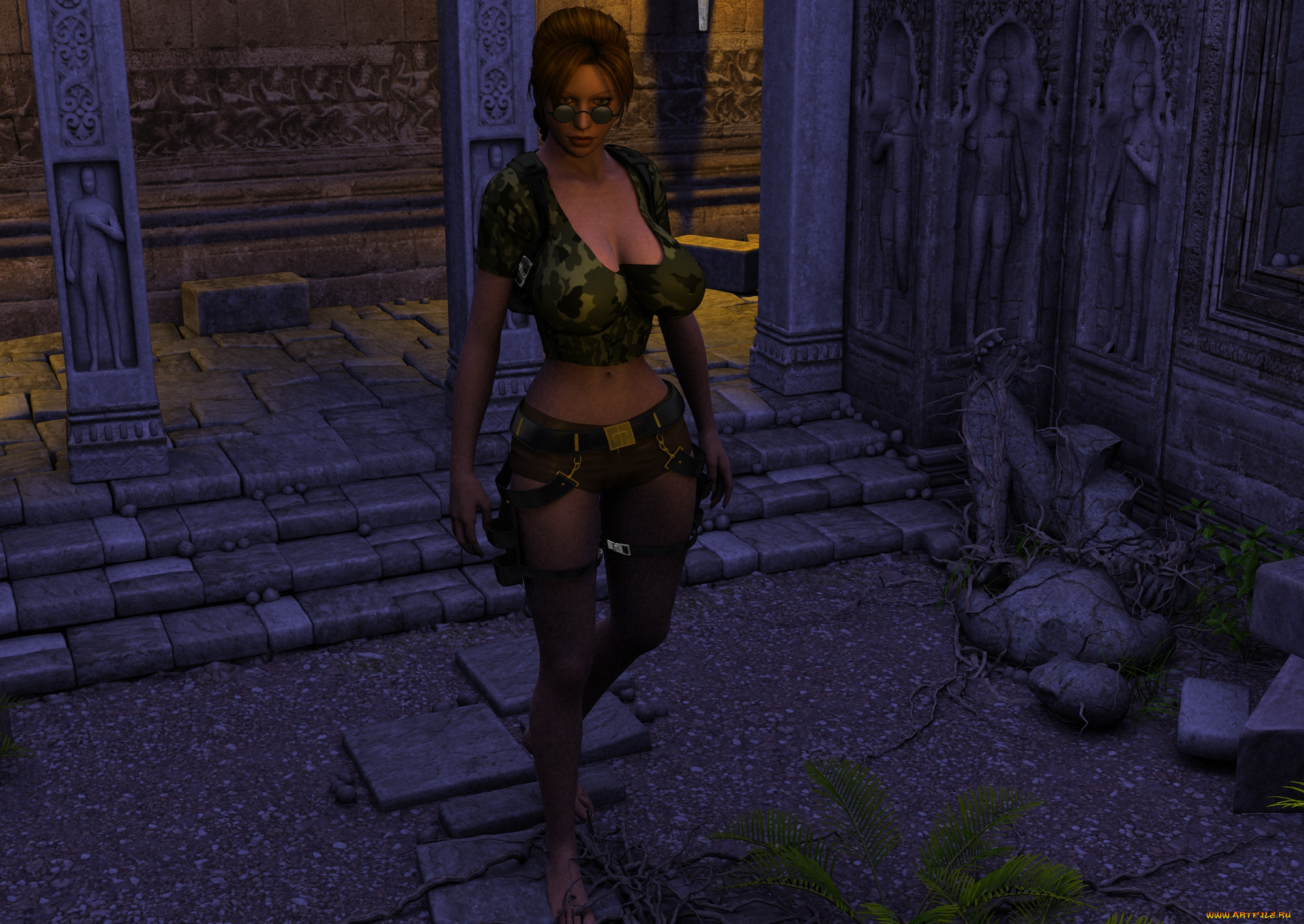 lara, 3д, графика, фантазия, , fantasy, девушка, взгляд, фон