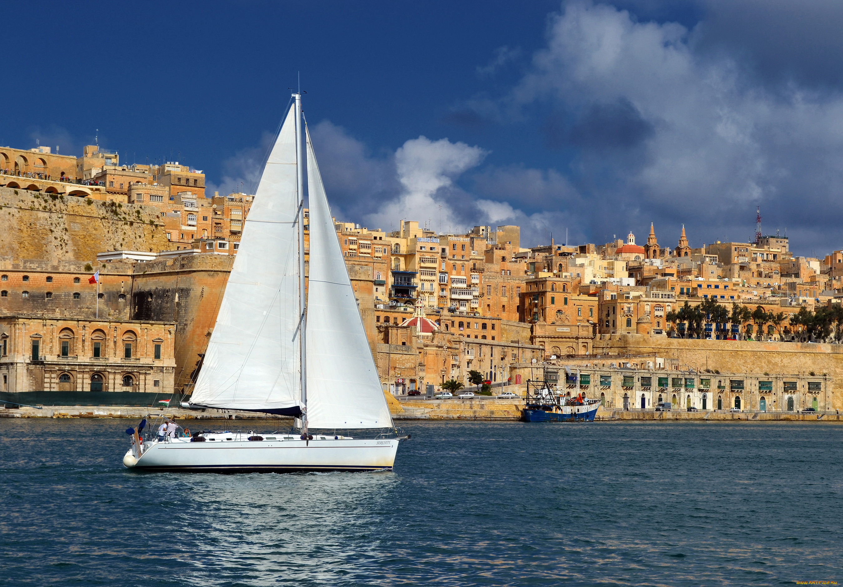 корабли, Яхты, море, яхта, мальта