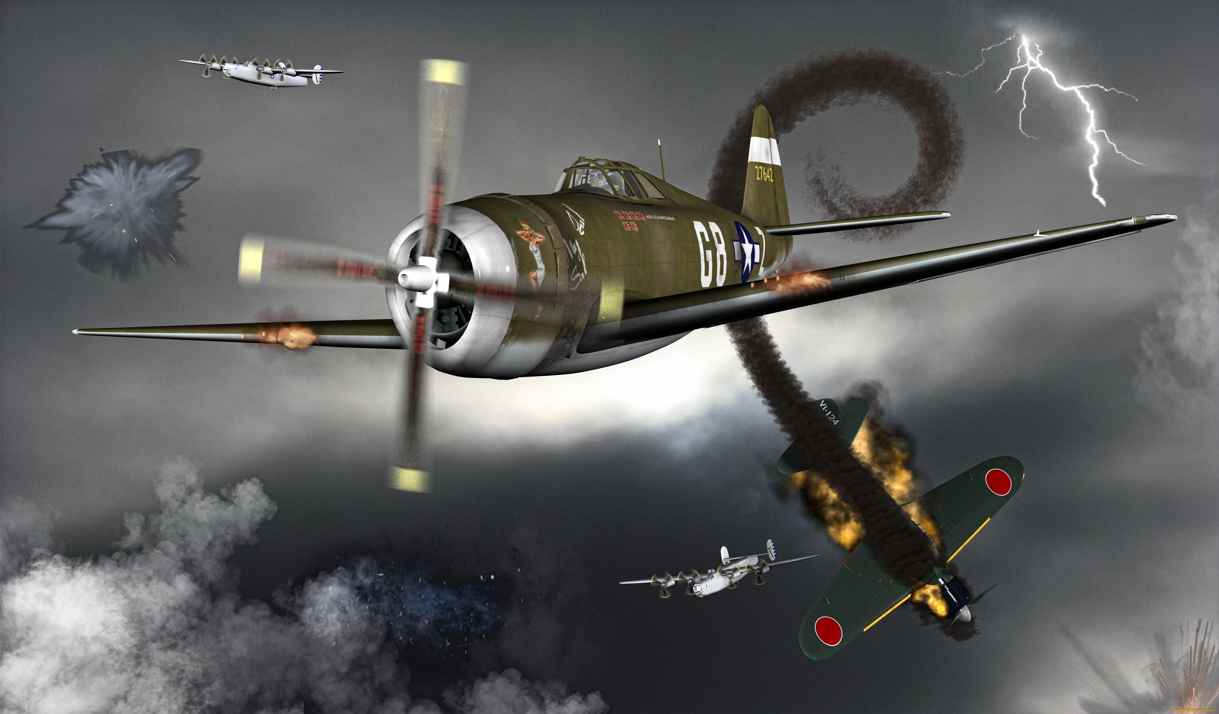 3д, графика, армия, , military, самолеты, полет, бой