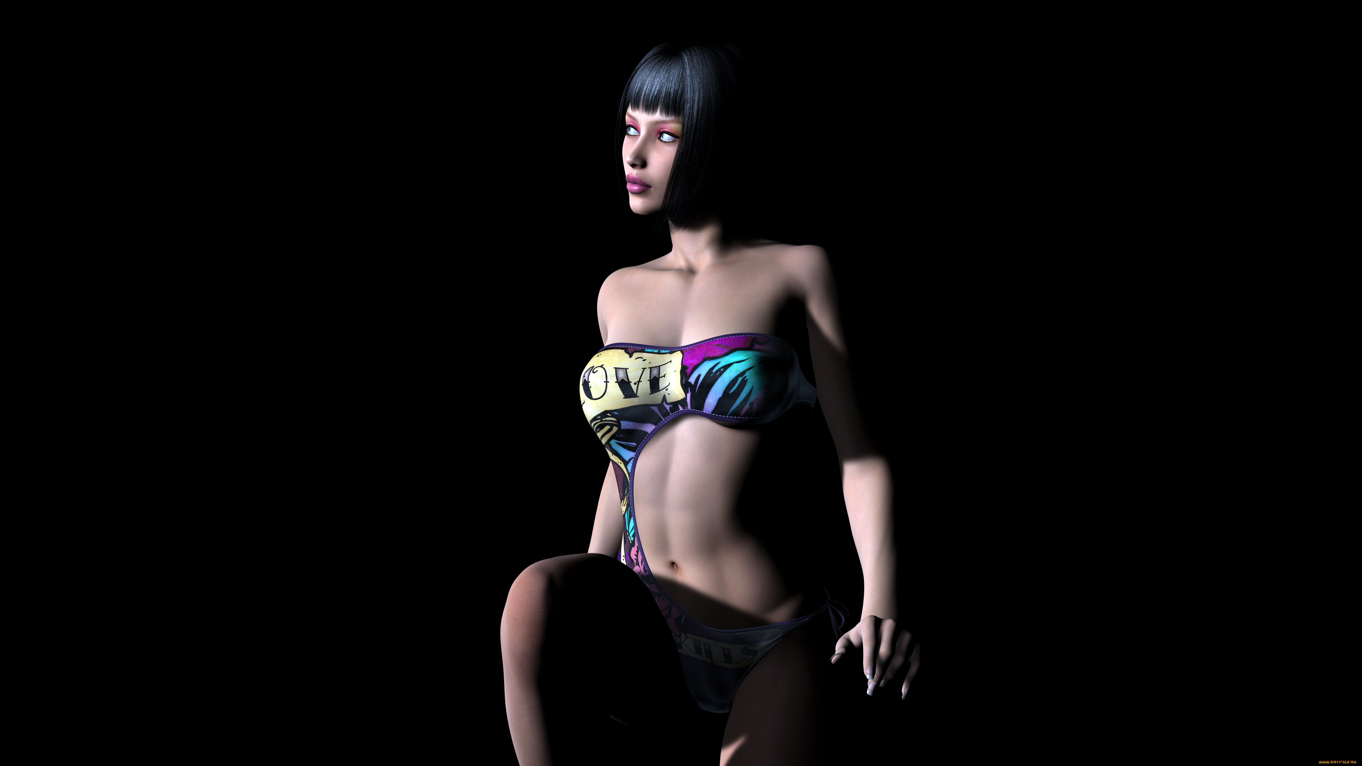 3д, графика, люди, , people, девушка, фон, взгляд