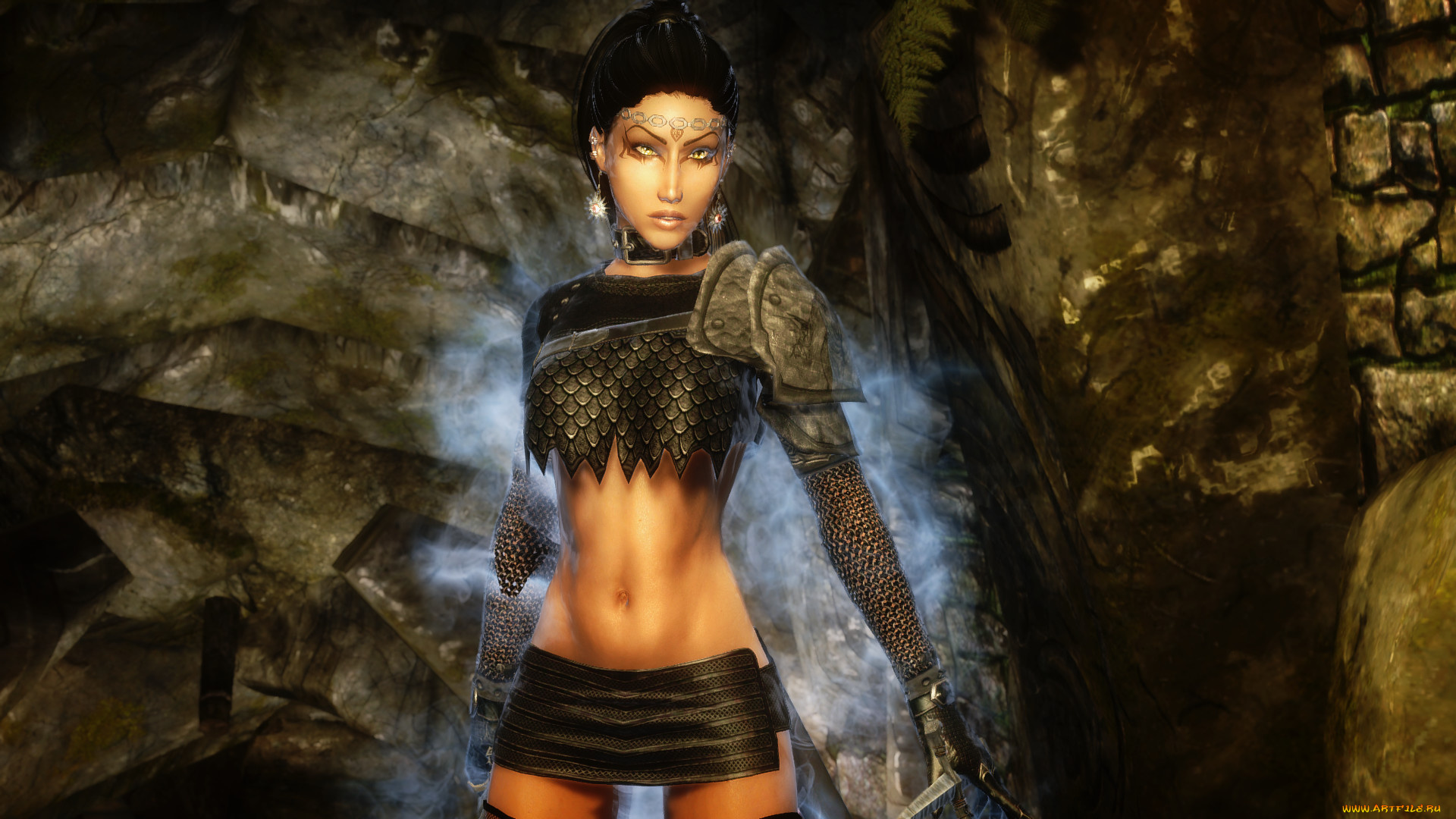 3д, графика, амазонки, , amazon, девушка, взгляд, фон