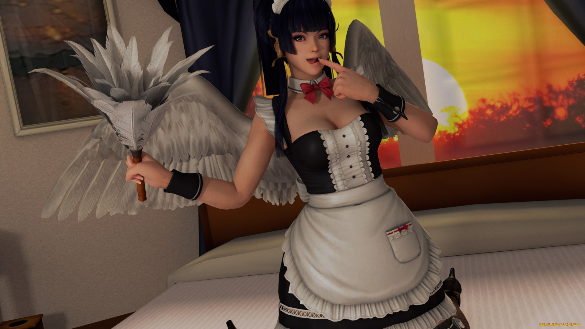 3д, графика, ангел, , angel, ангел, фон, перья, взгляд, девушка