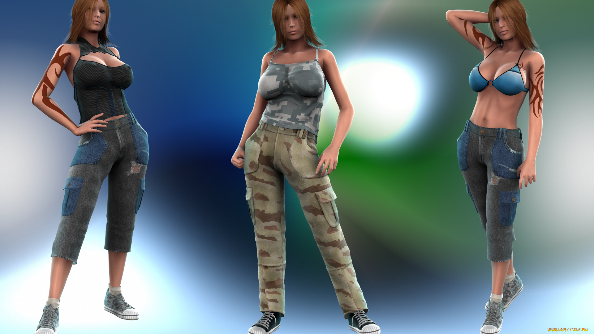 3д, графика, люди, , people, фон, девушки, взгляд