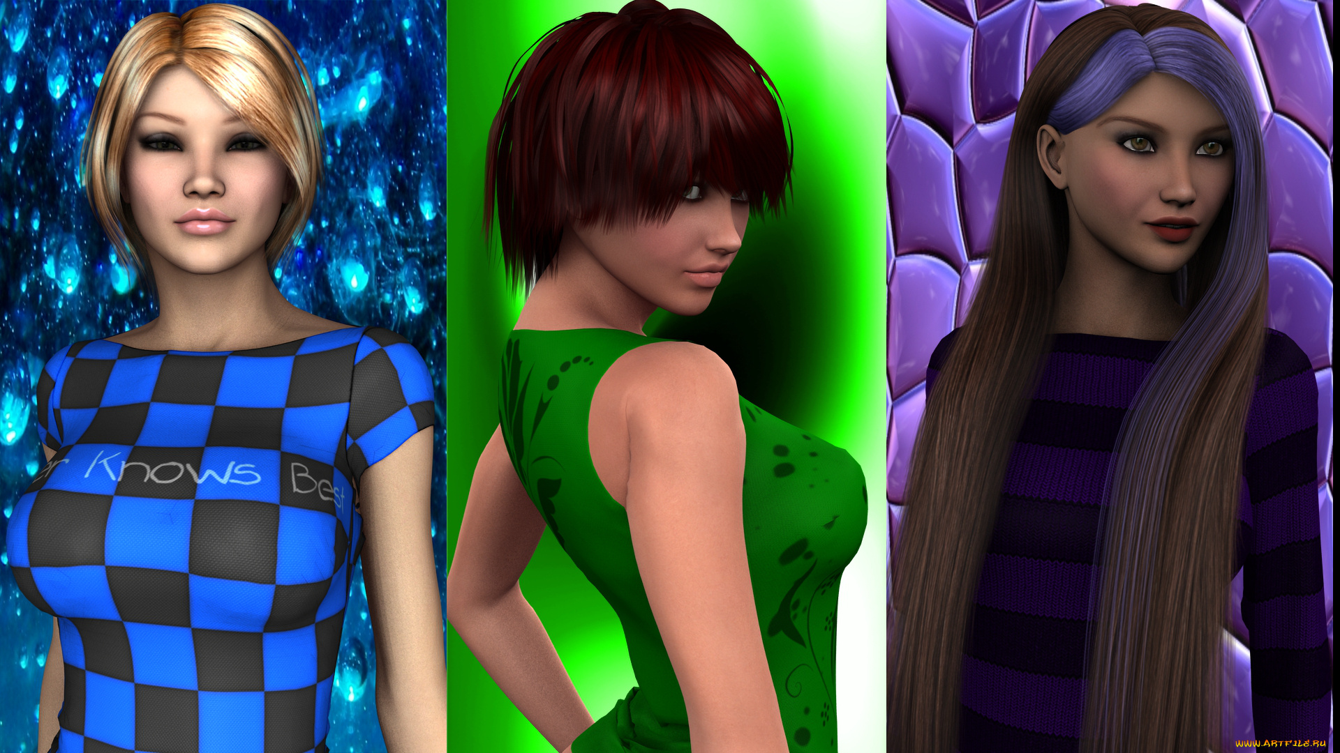 3д, графика, люди, , people, фон, взгляд, девушки