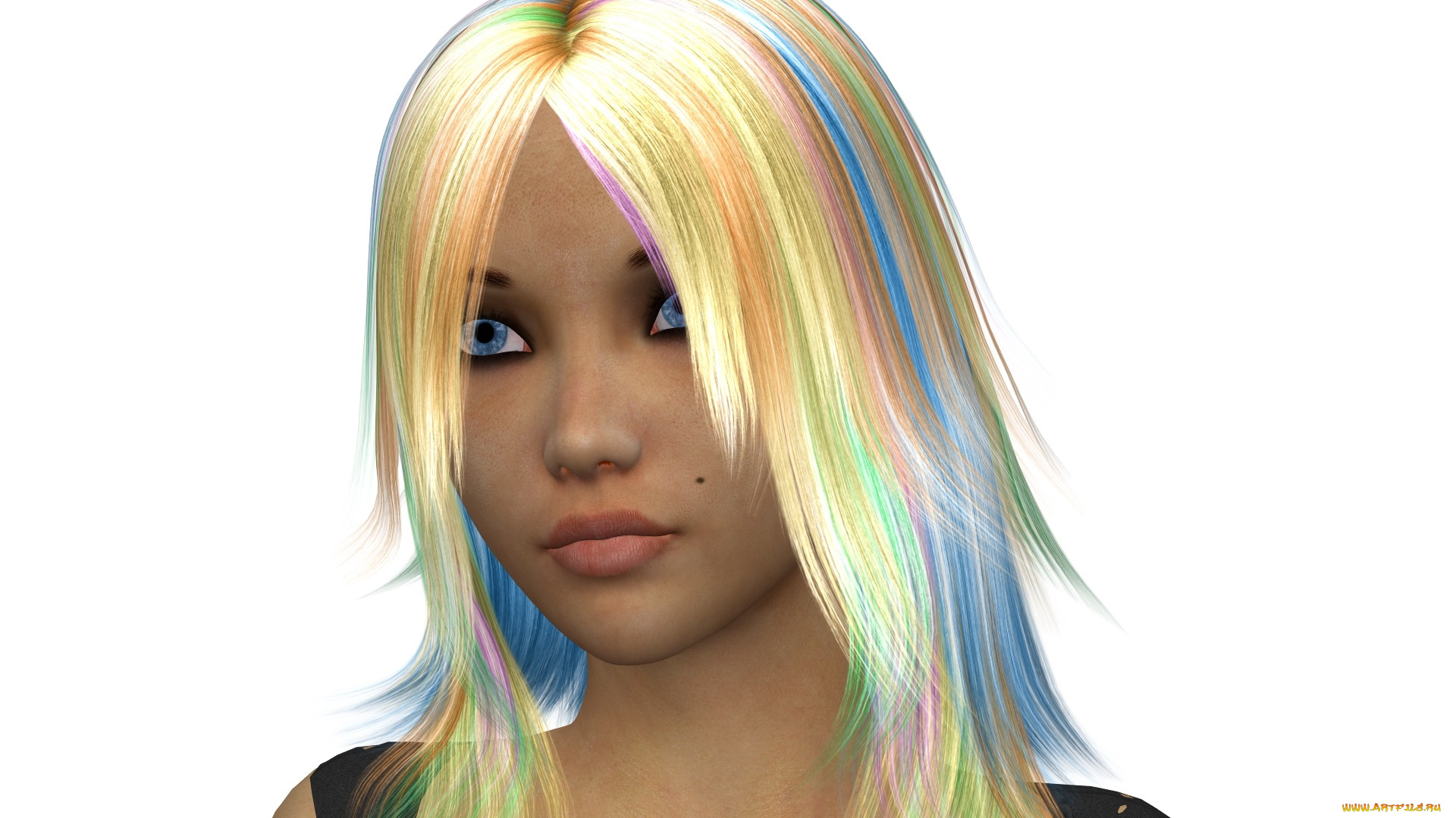 3д, графика, портрет, , portraits, блондинка, фон, взгляд, девушка