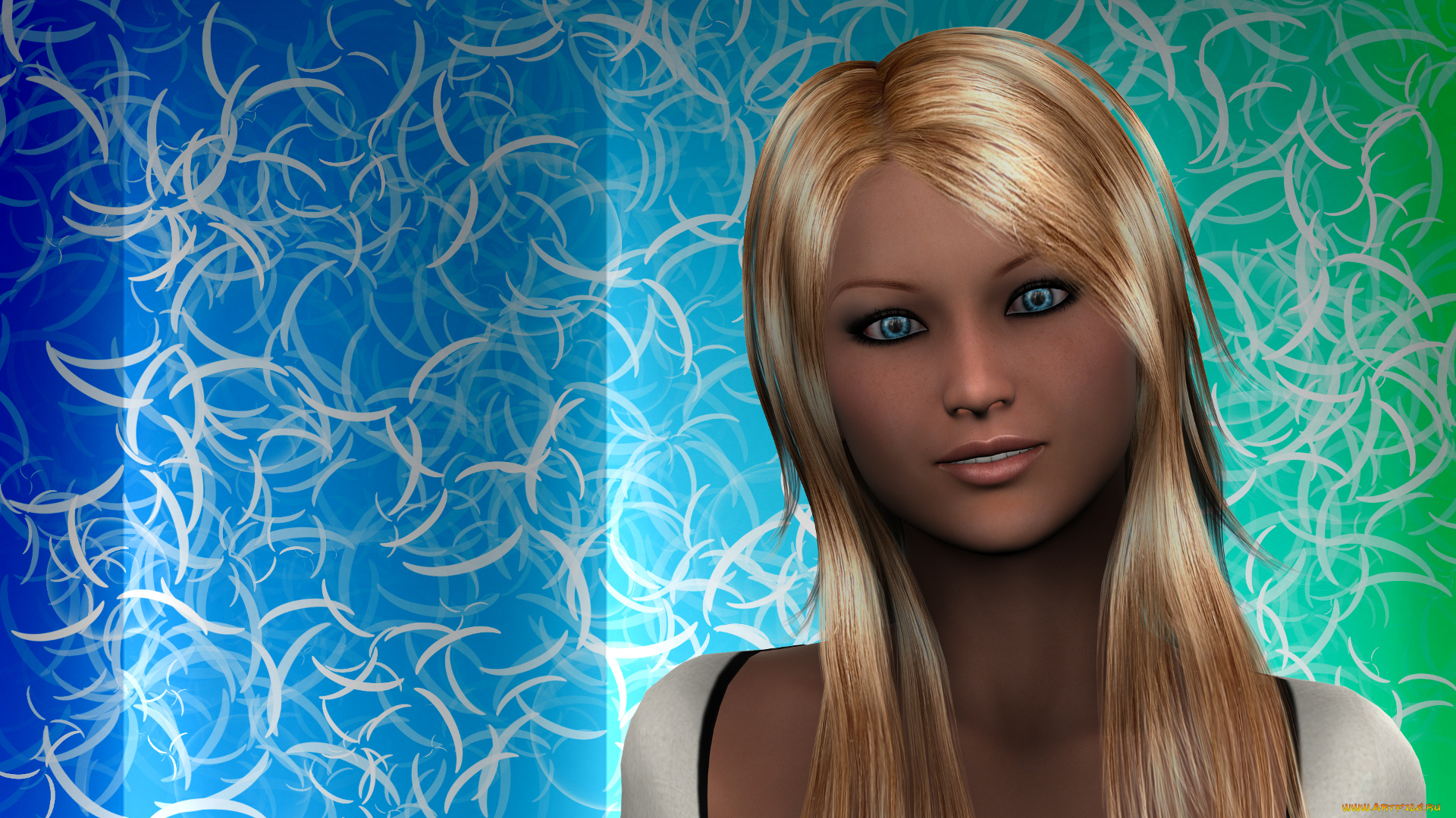 3д, графика, портрет, , portraits, девушка, взгляд, фон