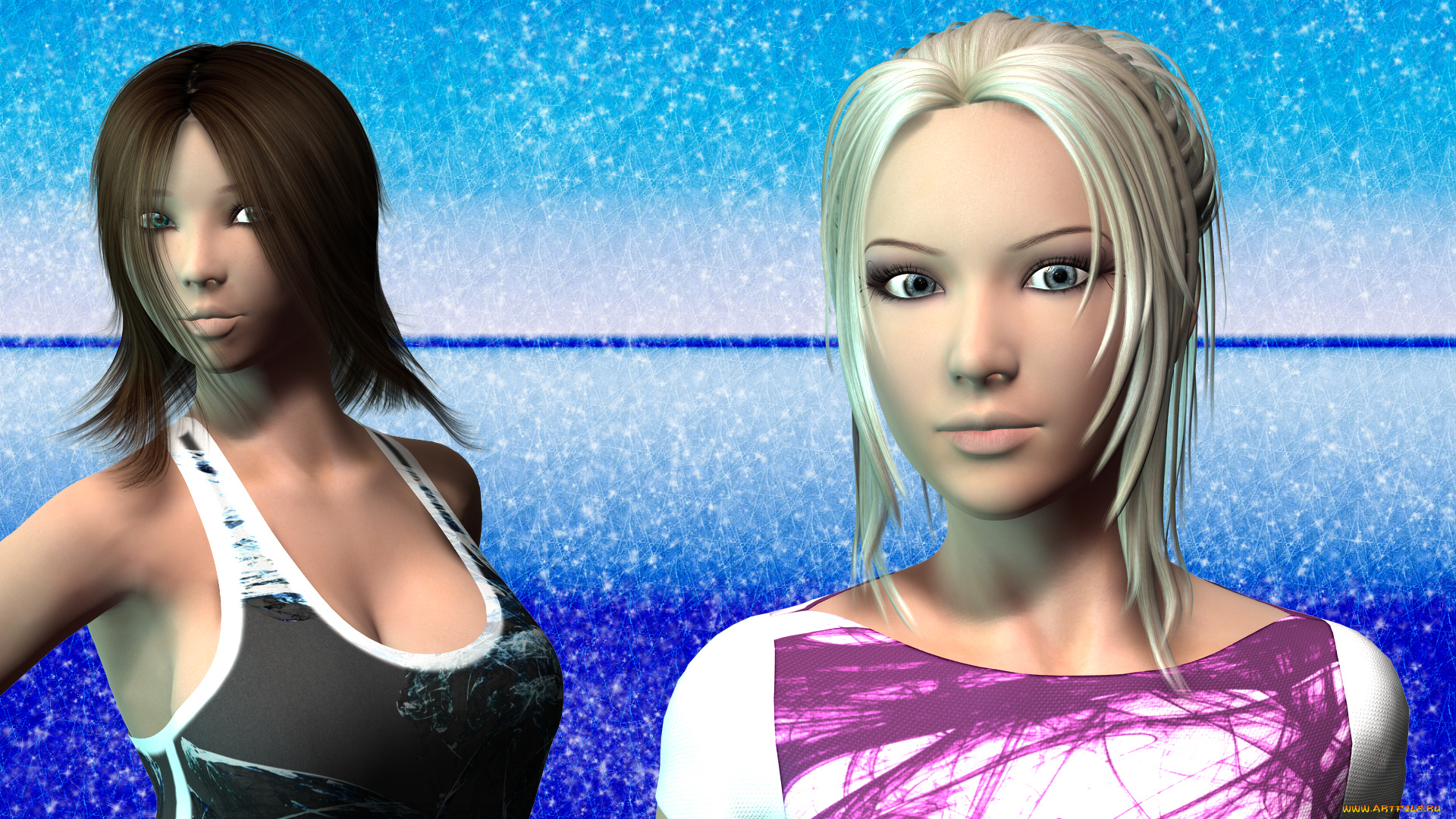 3д, графика, портрет, , portraits, фон, взгляд, девушки