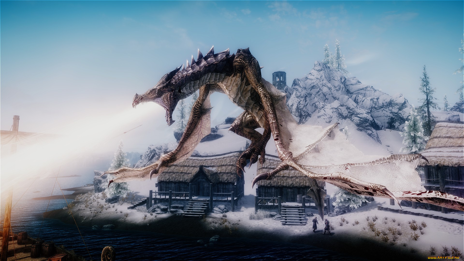 3д, графика, существа, , creatures, дракон, дома