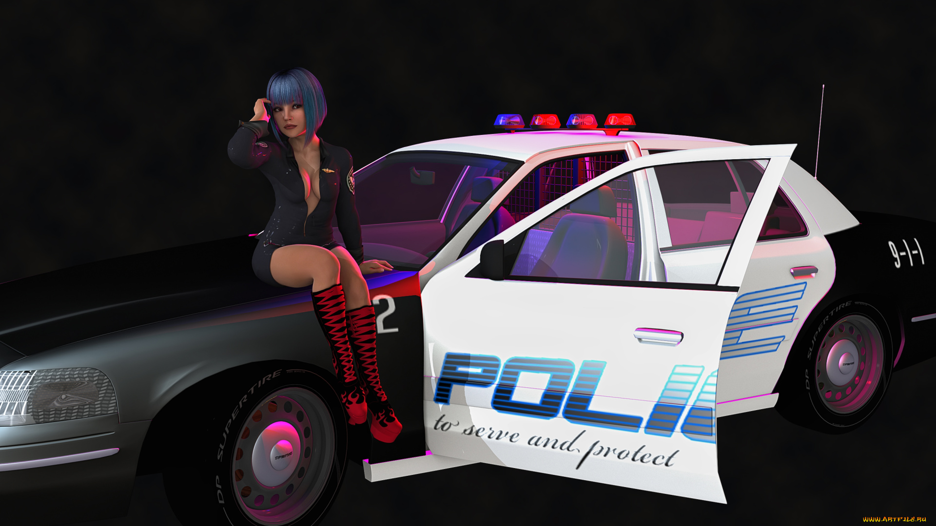 автомобили, 3d, car&girl, взгляд, фон, девушка, автомобиль