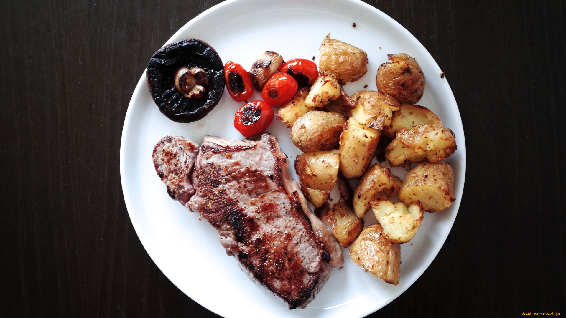 еда, мясные, блюда, стейк, гарнир