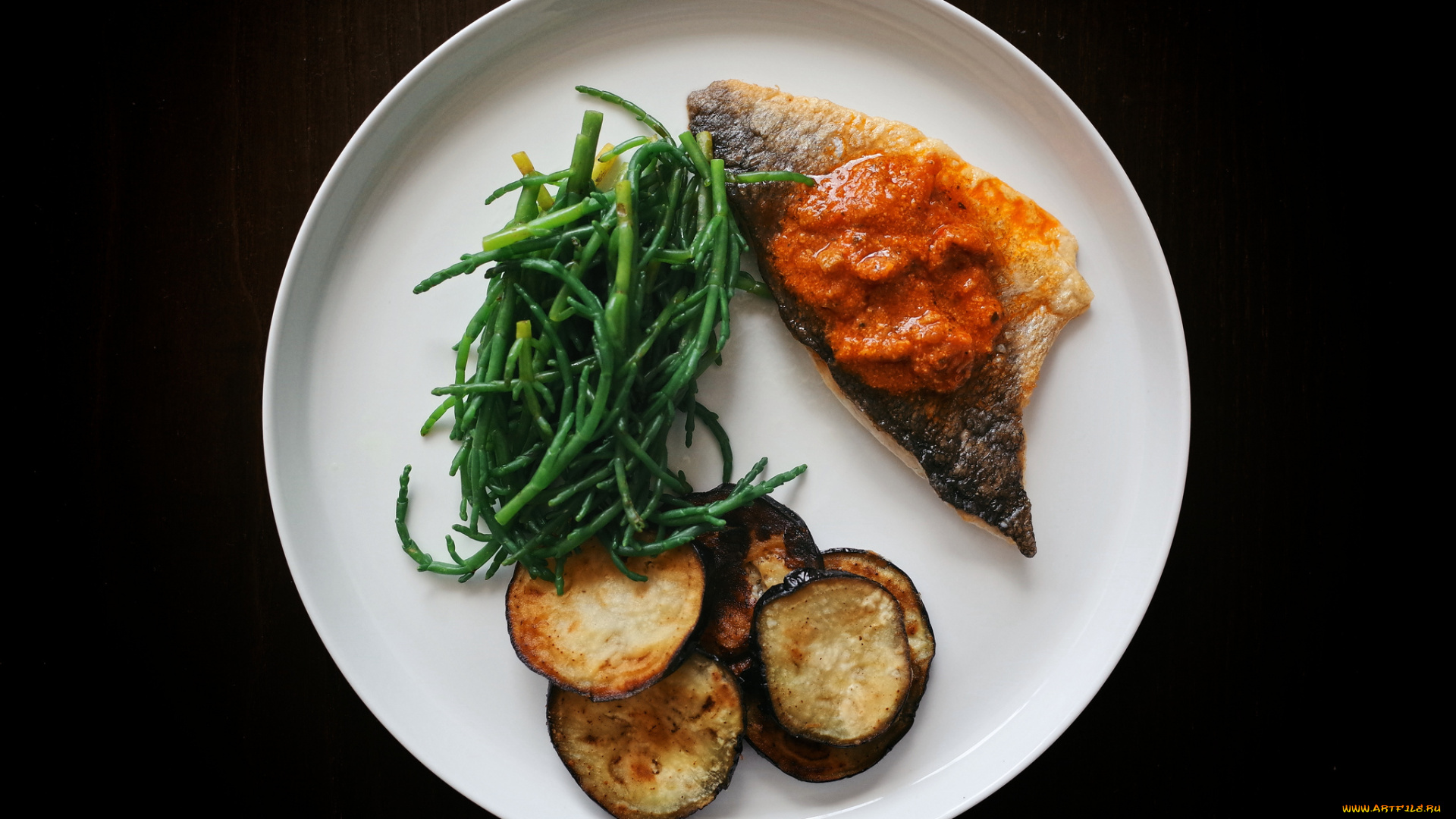 еда, рыбные, блюда, , с, морепродуктами, рыба, овощи