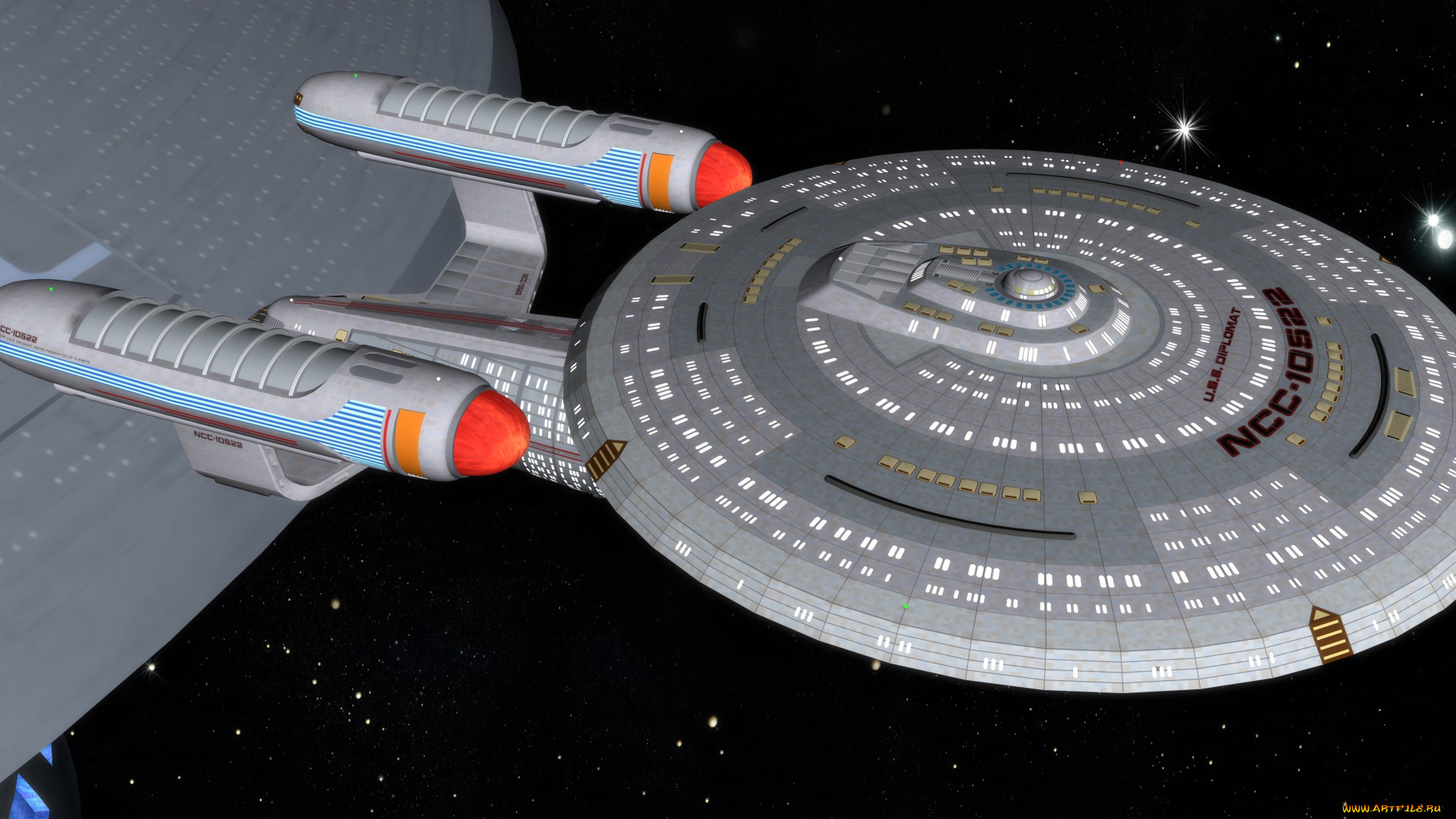 космос, арт, звезды, вселенная, полет, космический, корабль