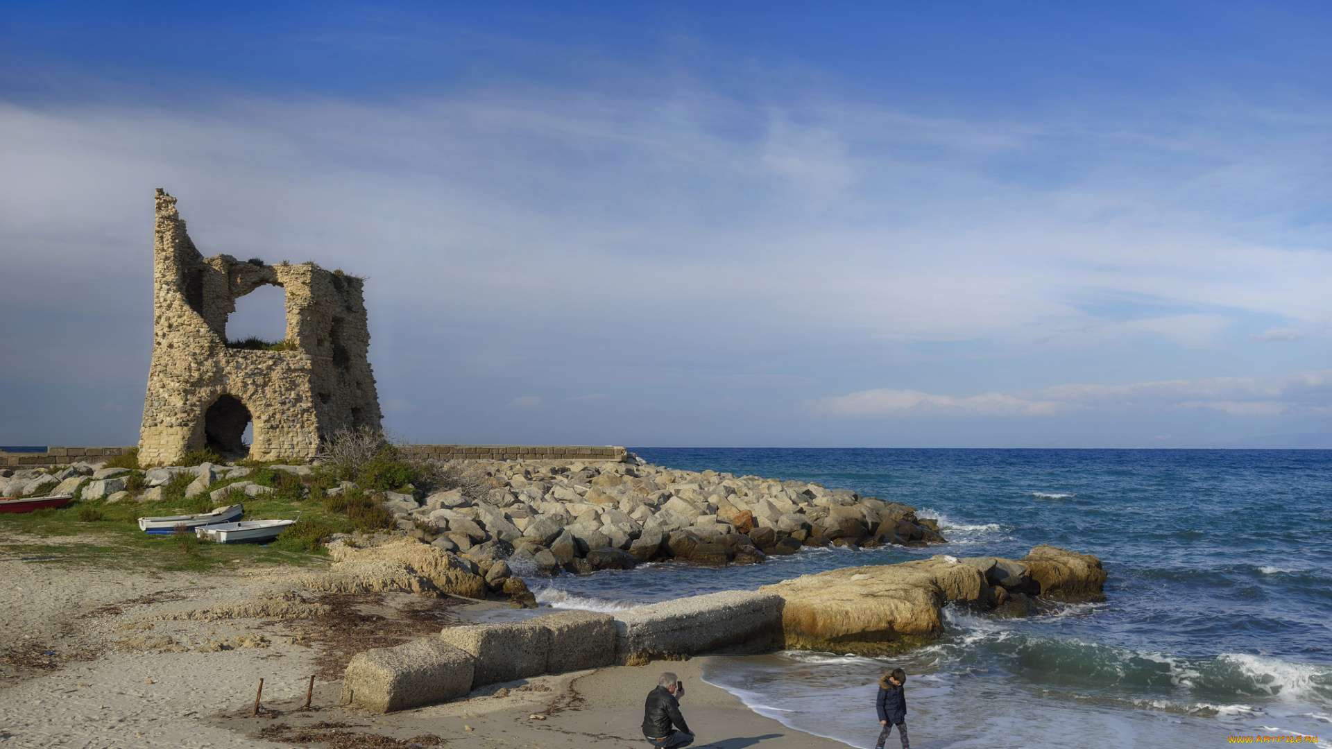 природа, побережье, берег, море, небо, скалы