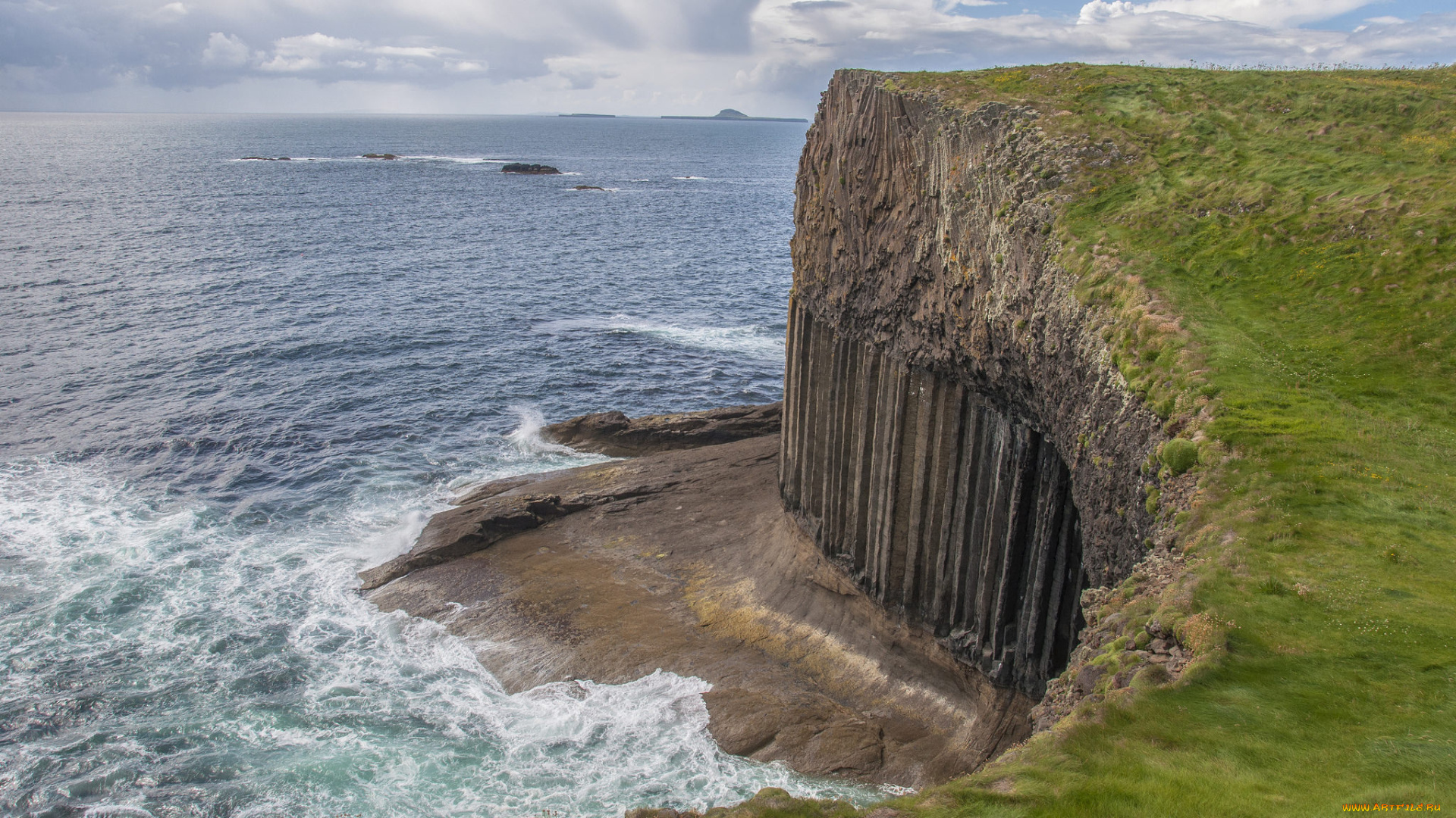 природа, побережье, море, берег, обрыв