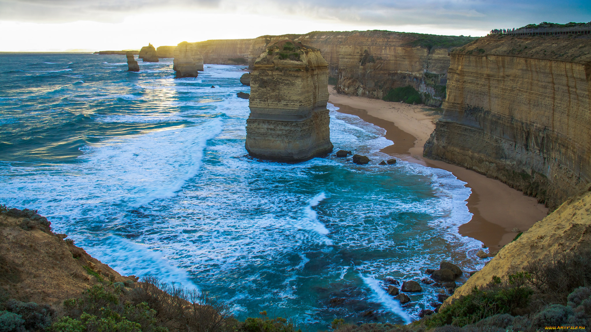природа, побережье, океан, скалы, пляж