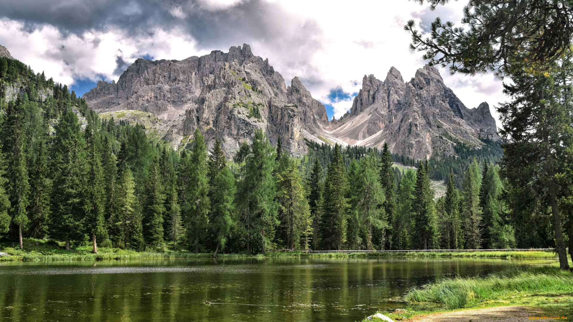 природа, реки, озера, горы, деревья, озеро