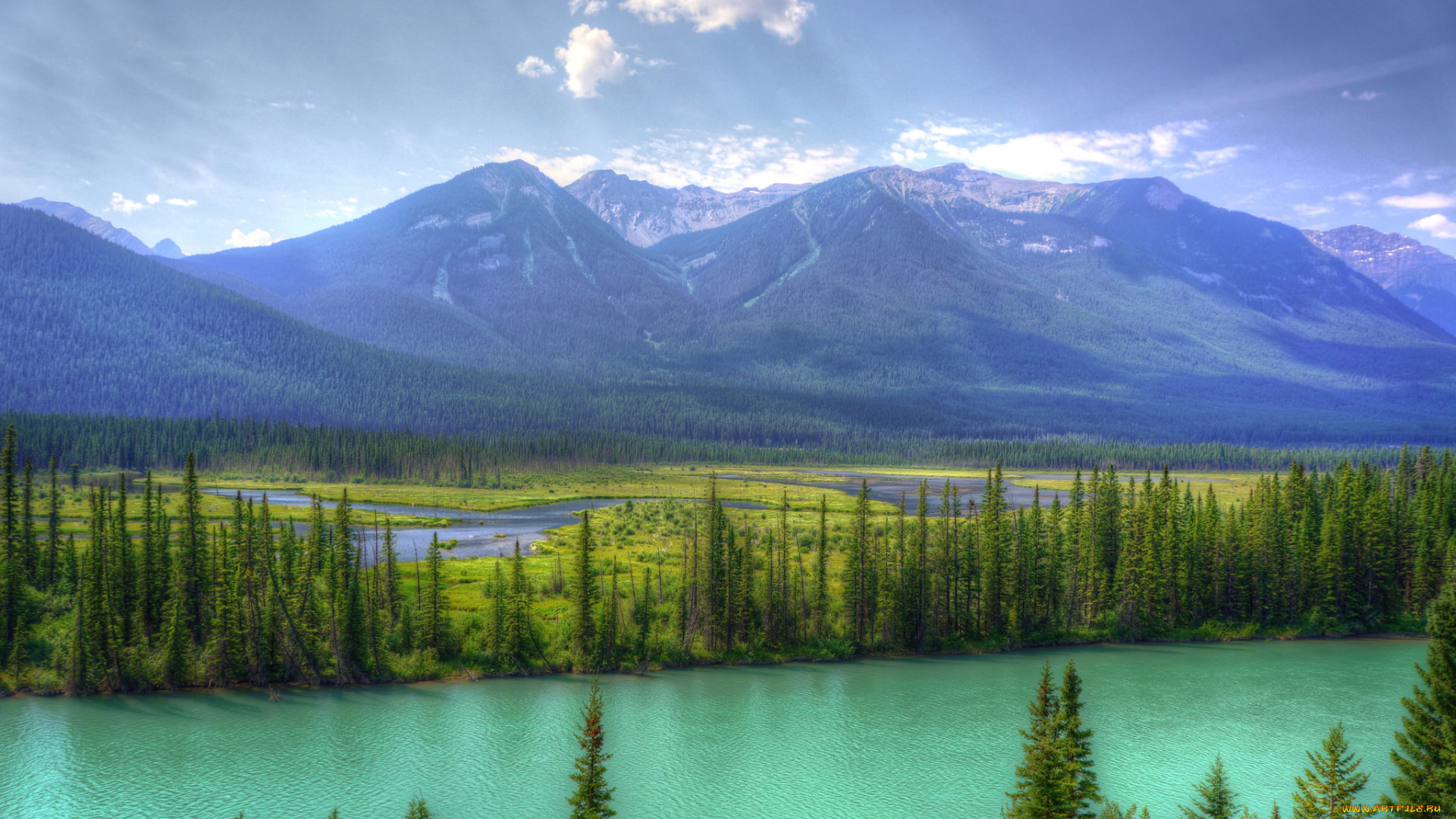 природа, реки, озера, горы, лес, река