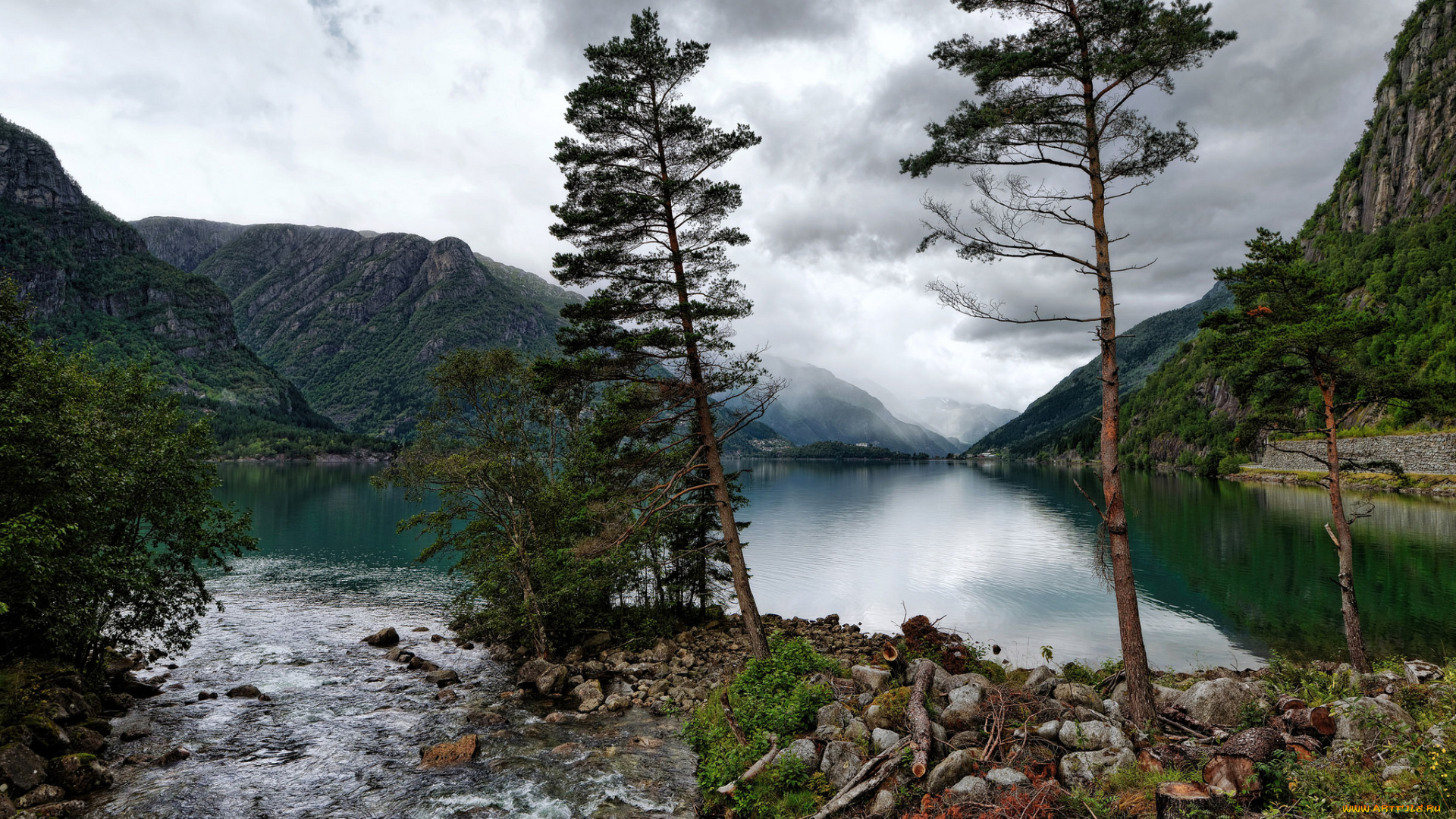 природа, реки, озера, горы, река, лес