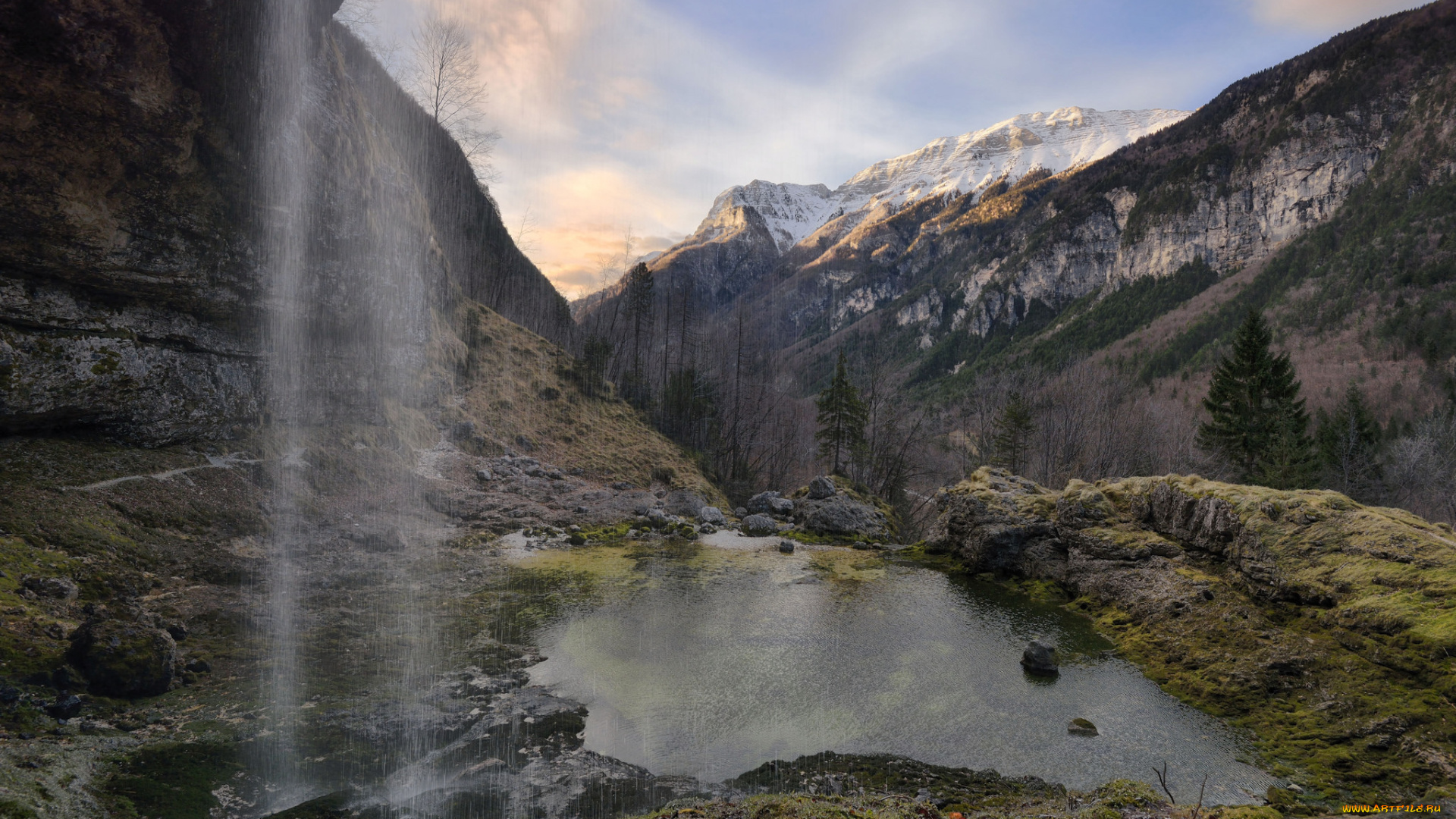 природа, реки, озера, скала, озеро