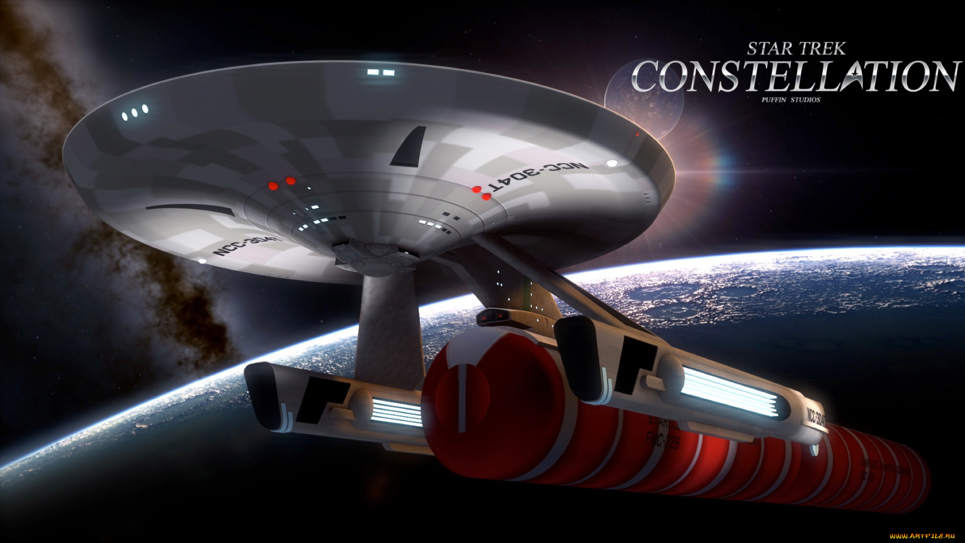 видео, игры, star, trek, constellation, космический, корабль, полет, вселенная, планета