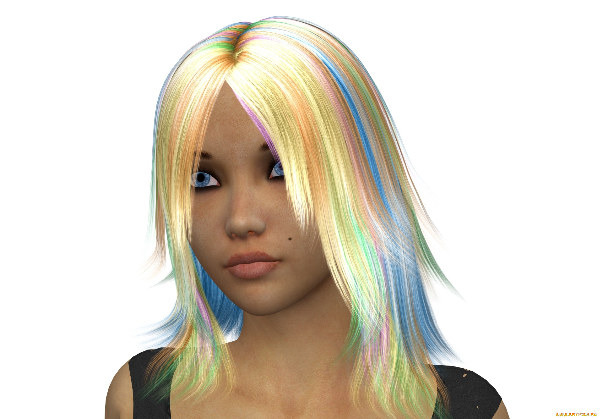 3д, графика, портрет, , portraits, блондинка, фон, взгляд, девушка