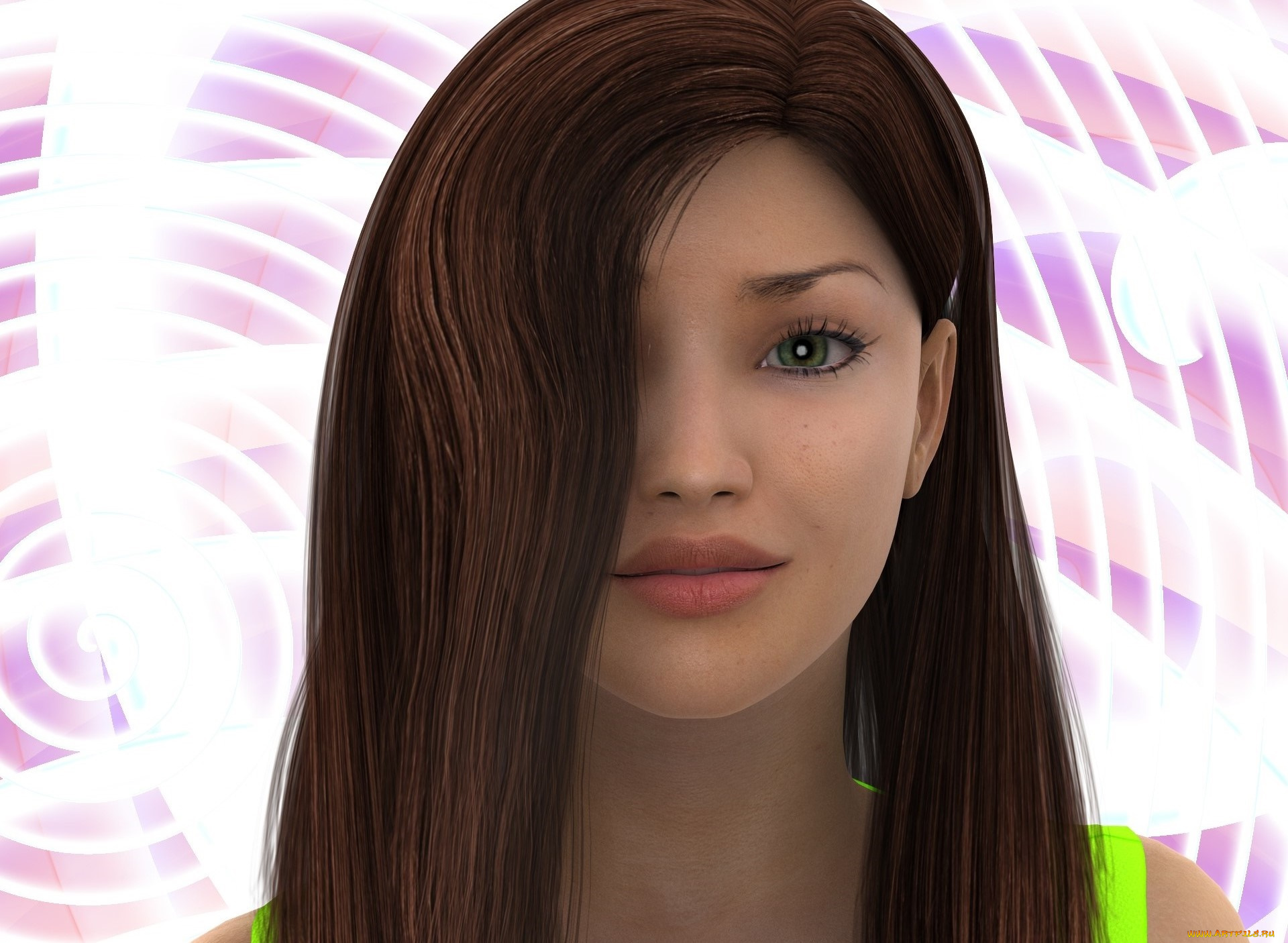 3д, графика, портрет, , portraits, девушка, взгляд, фон