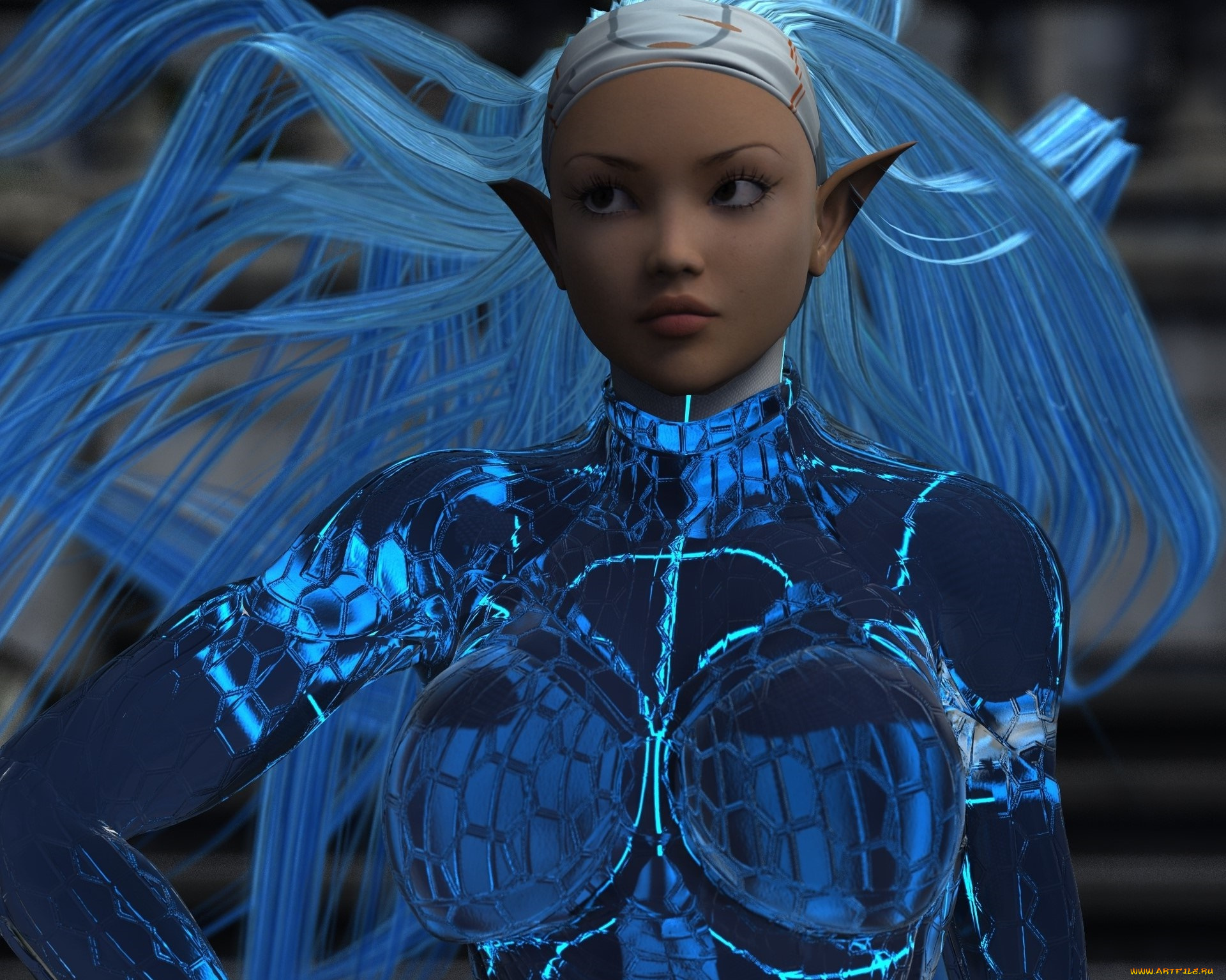 3д, графика, эльфы, , elves, эльфийка, взгляд, фон