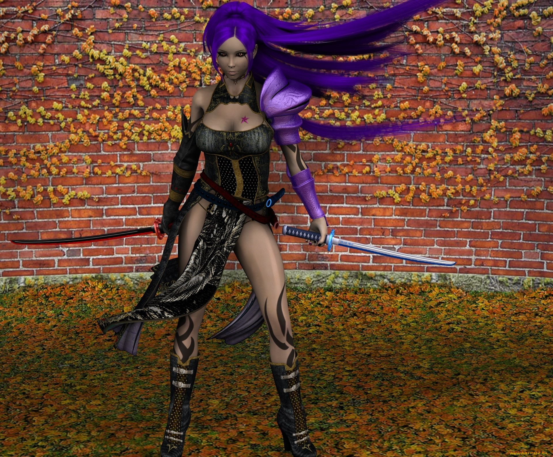 3д, графика, фантазия, , fantasy, девушка, взгляд, фон, оружие