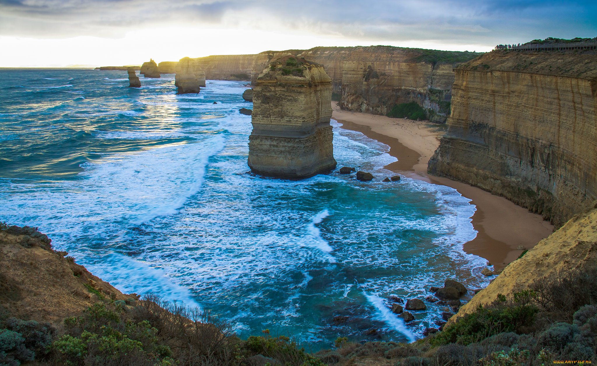 природа, побережье, океан, скалы, пляж