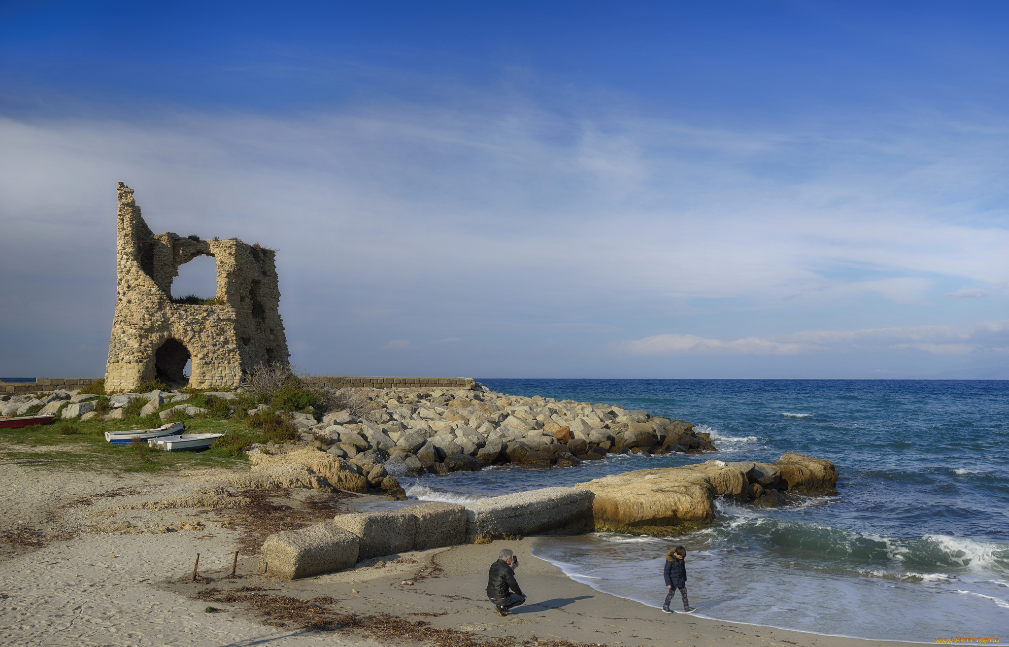 природа, побережье, берег, море, небо, скалы